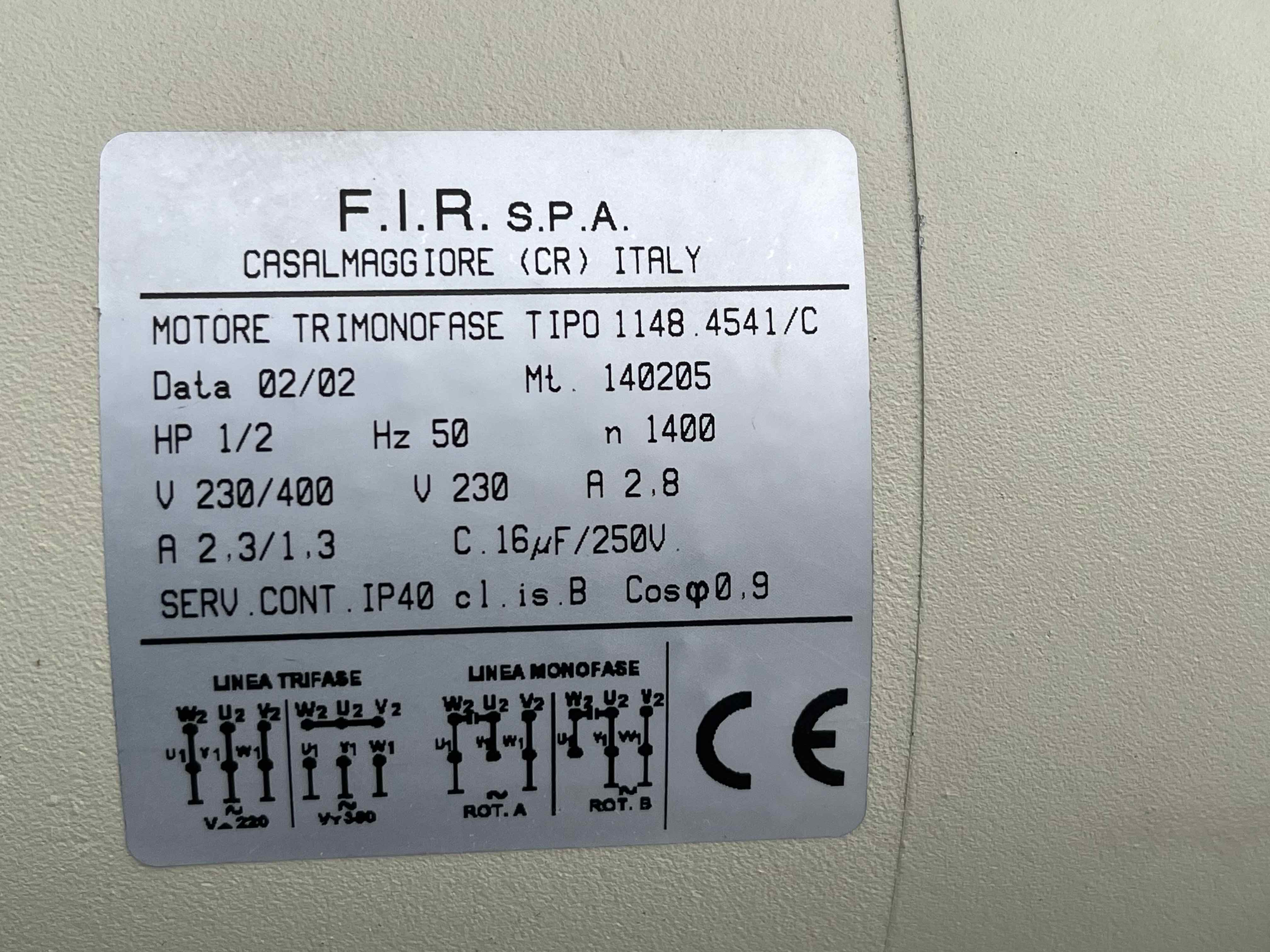 FIR 1148 Motore macchina Cucire trimonofase 1400 giri in vendita - foto 11