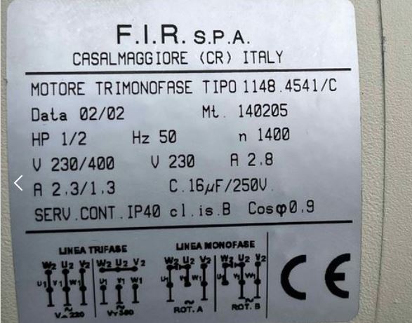 FIR 1148 Motore macchina Cucire trimonofase 1400 giri in vendita - foto 3