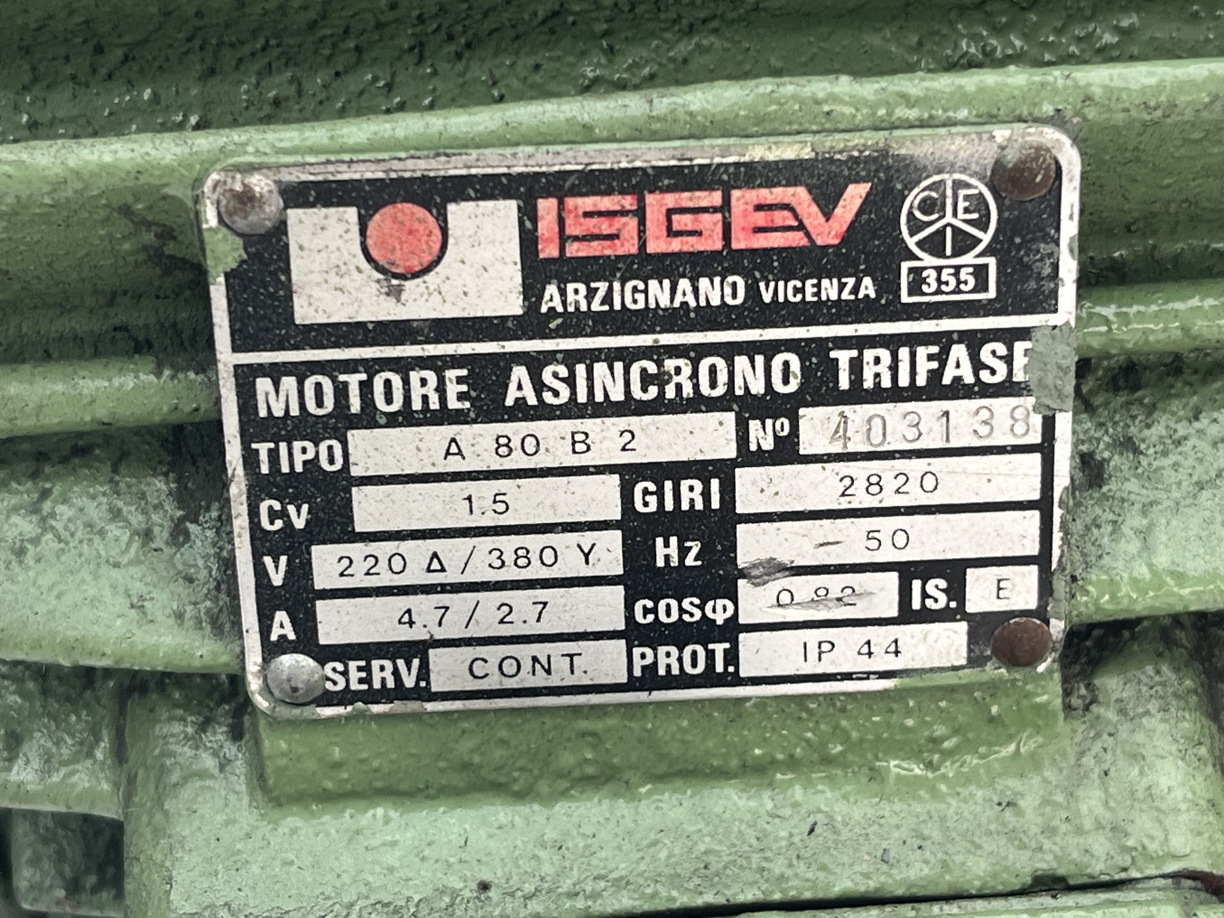 Motore Asincrono Trifase A80B2 HP 1,5 – 2820 giri in vendita - foto 2