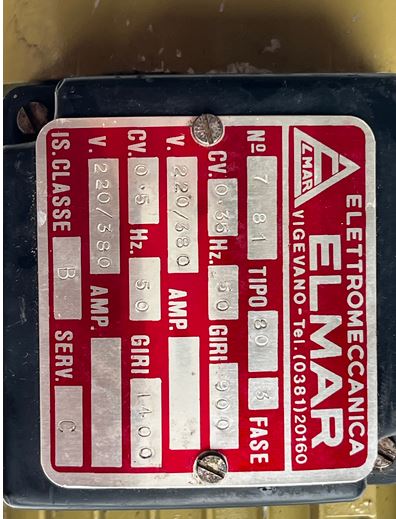 ELMAR Motore Trifase HP 0.35 giri 900 in vendita - foto 5