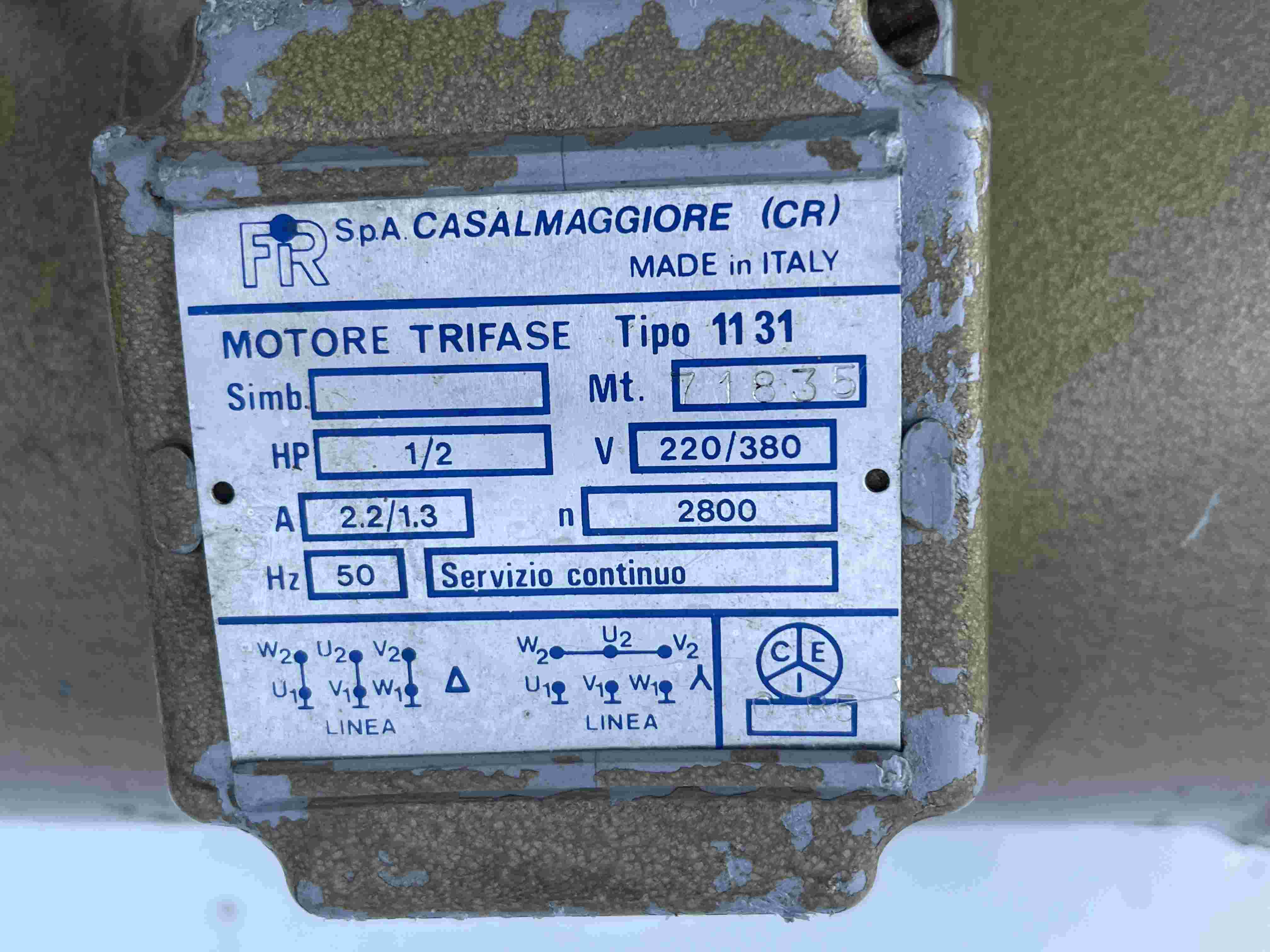 MT7 FIR 1131 Motore macchina Cucire trifase 2800 giri in vendita - foto 6