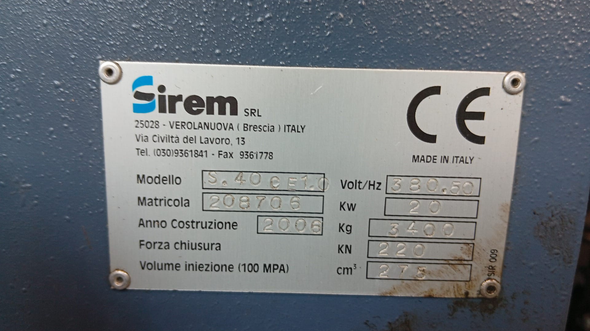 SIREM S40 Pressa rotativa stampaggio Tacchi (2006) in vendita - foto 4