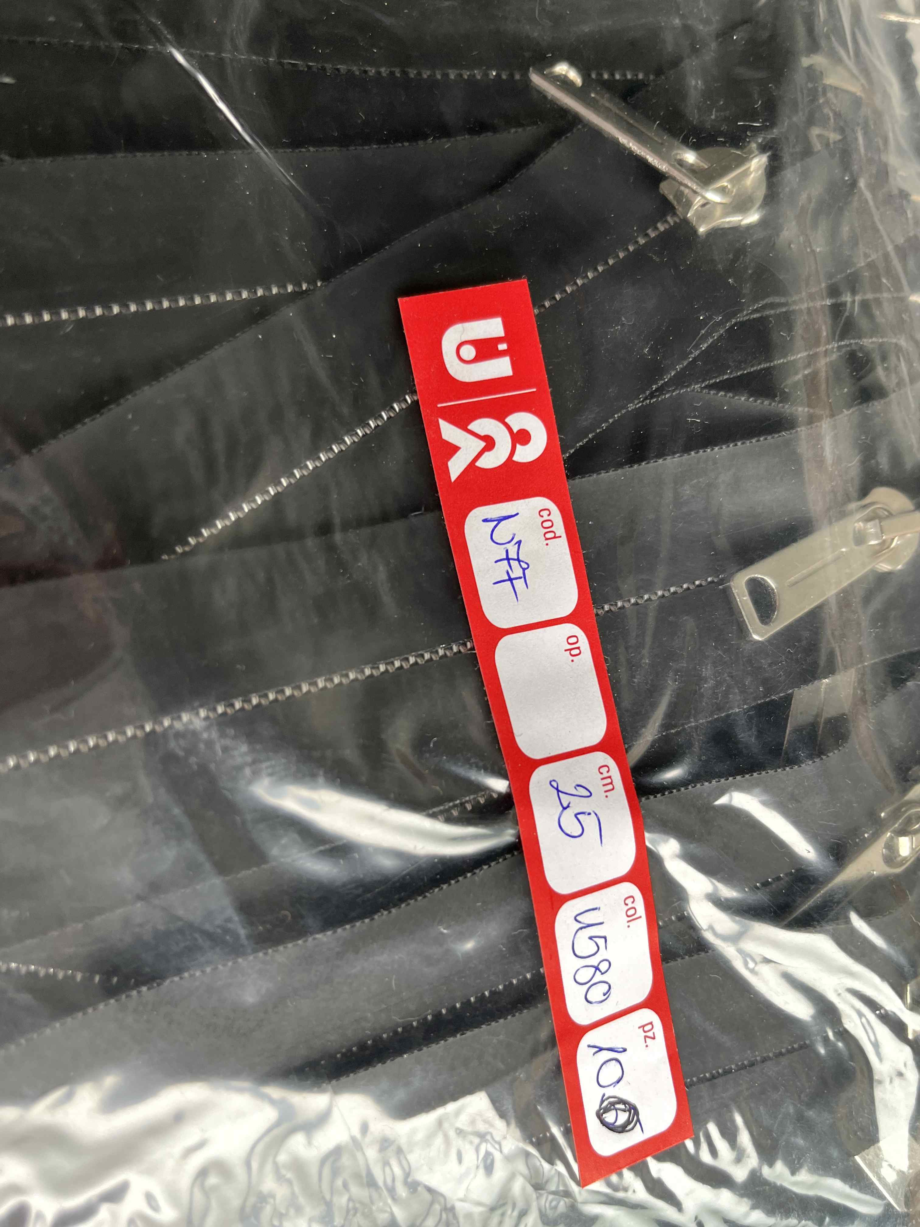 stock Cerniere lampo in metallo da 25 cm colore nero  in vendita - foto 6
