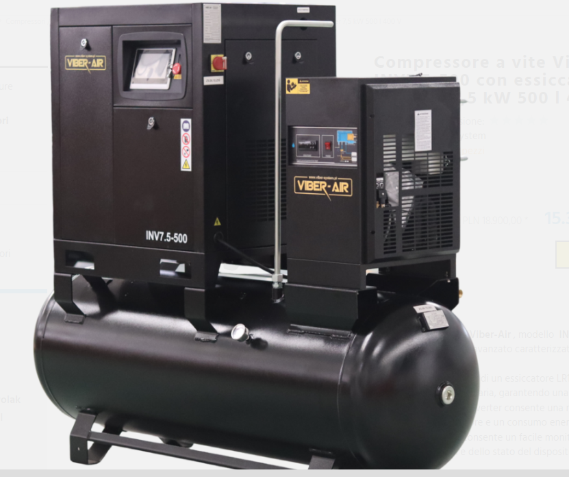 Compressore Viber-Air 7,5kW 500L vite inverter essic in vendita - foto 2