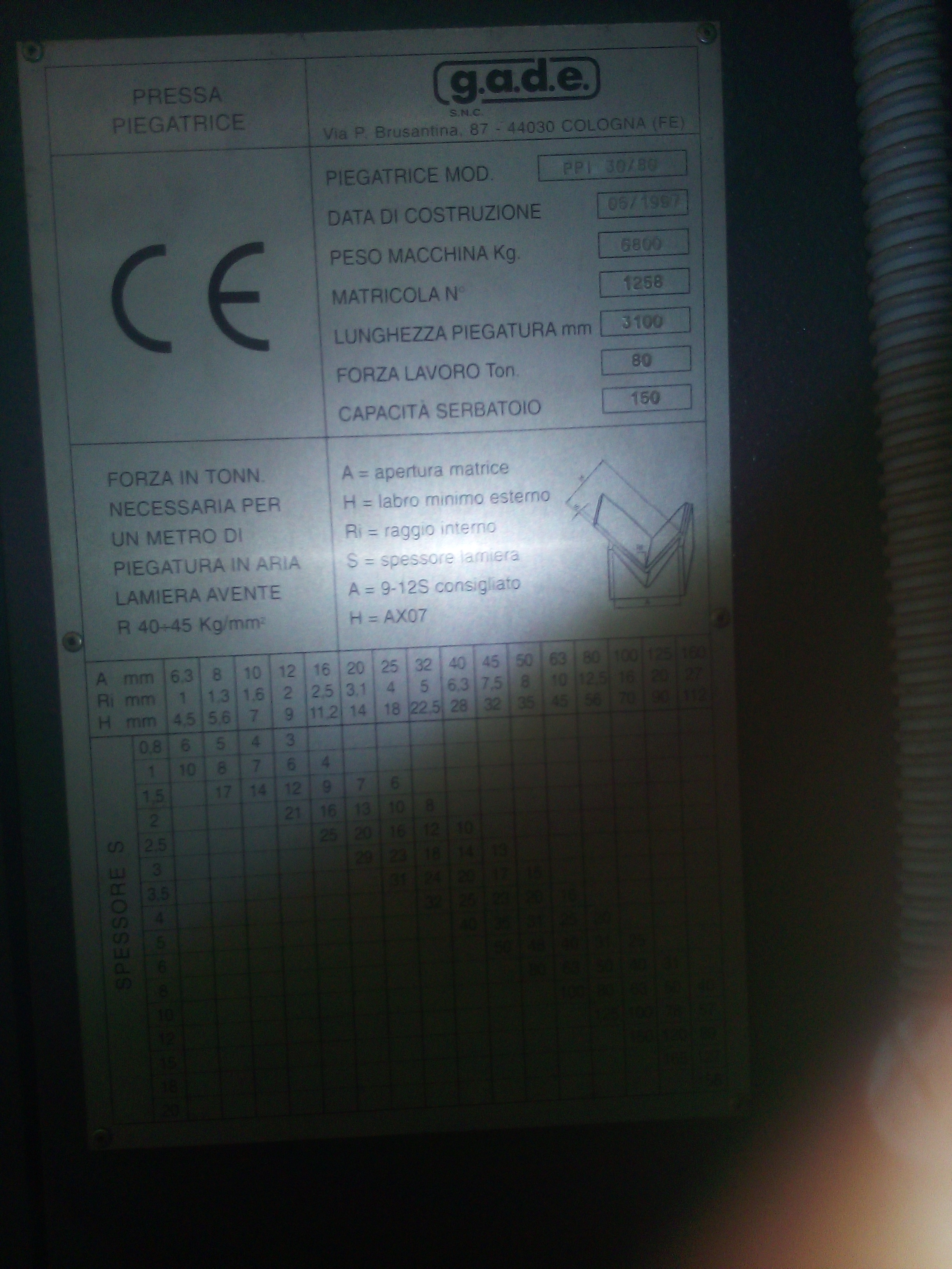 PRESSA PIEGATRICE GADE in vendita - foto 2
