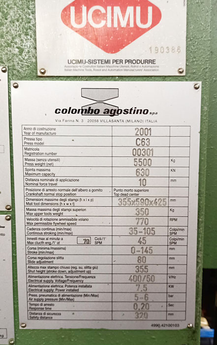 A Colombo 63 Ton in vendita - foto 2