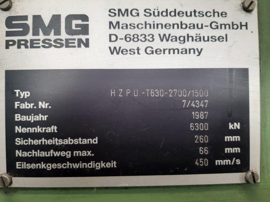 Pressa Idraulica SMG 630 Ton in vendita - foto 3