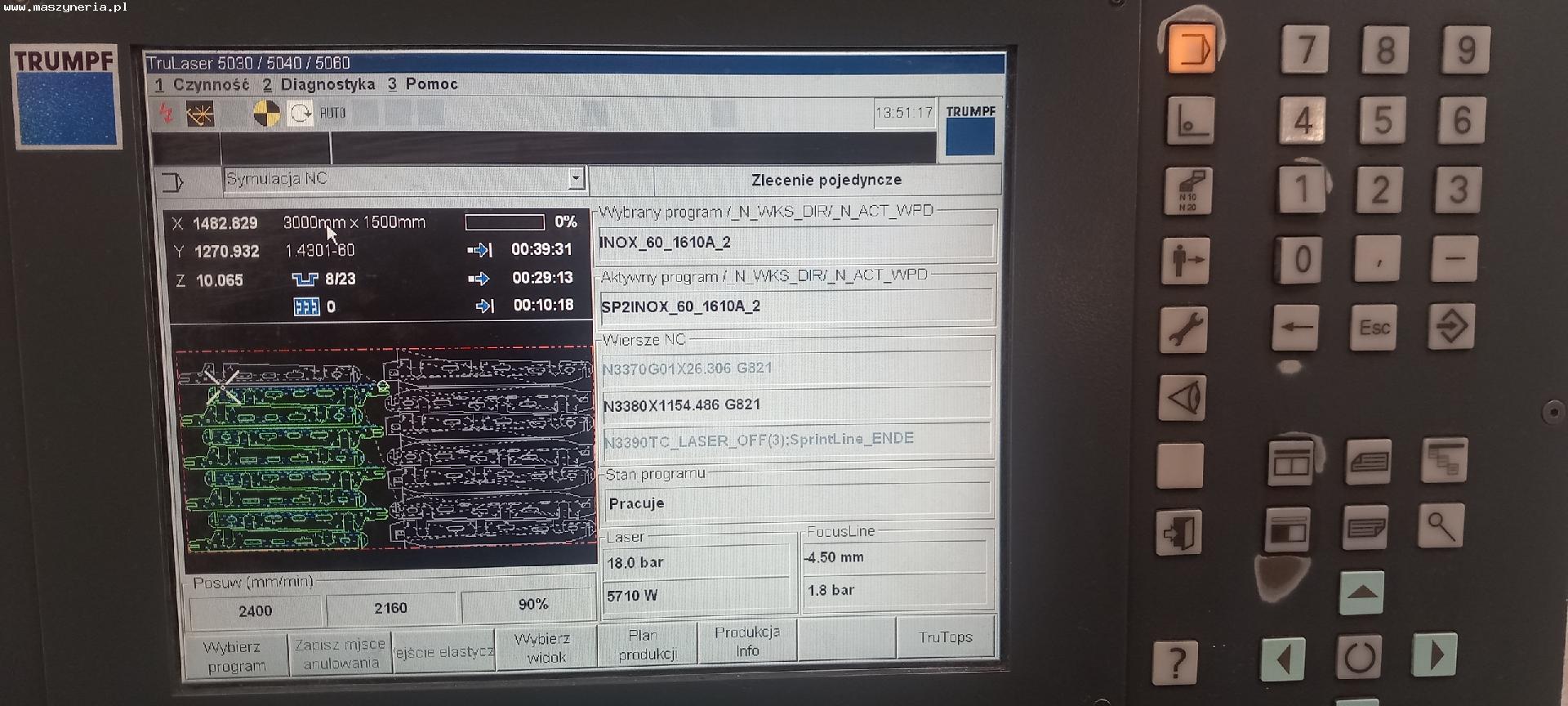  Macchina taglio laser TRUMPF TruLaser 5040 6kW in vendita - foto 6
