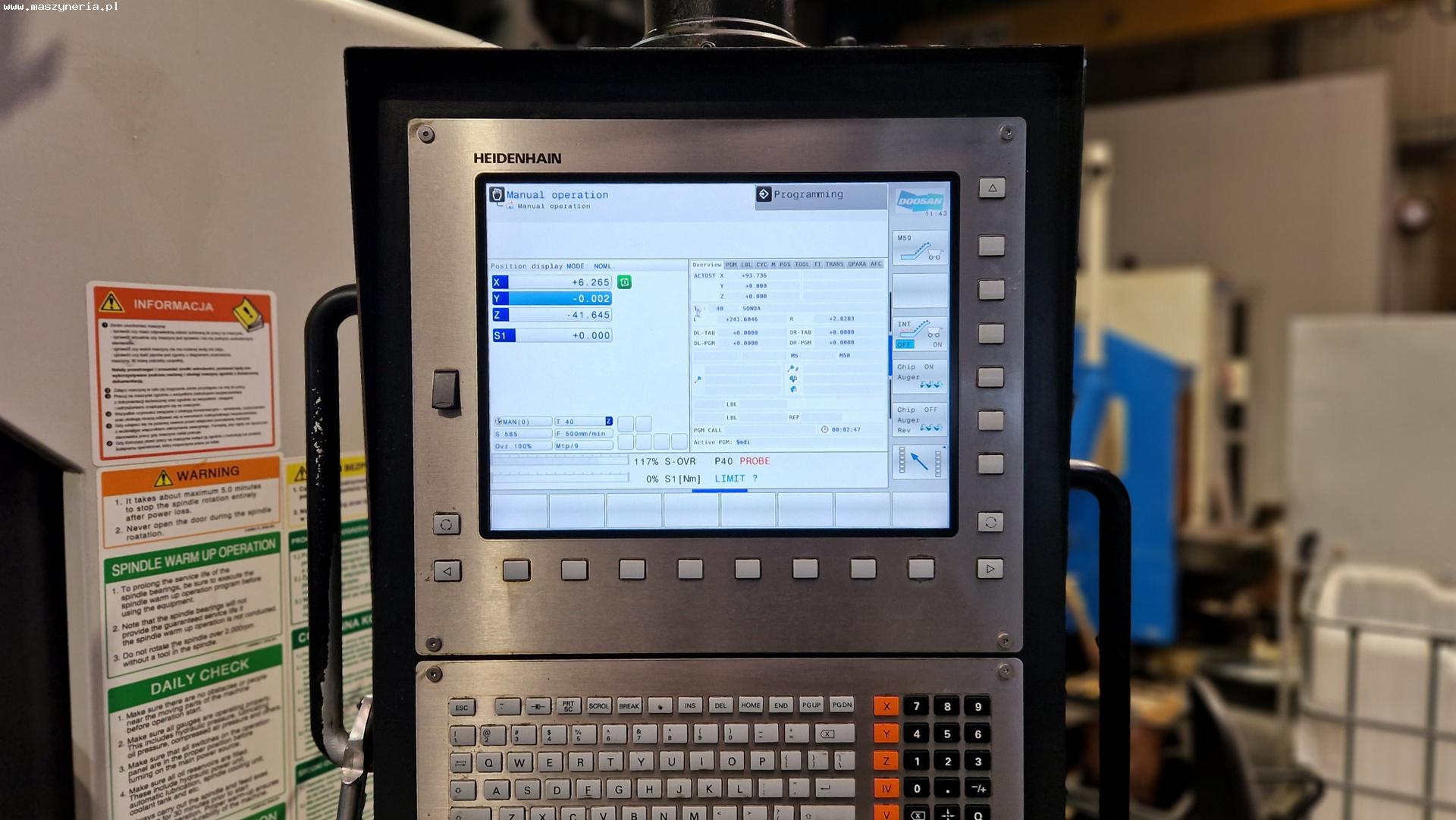 Centro di lavoro CNC DOOSAN VM 960L in vendita - foto 6