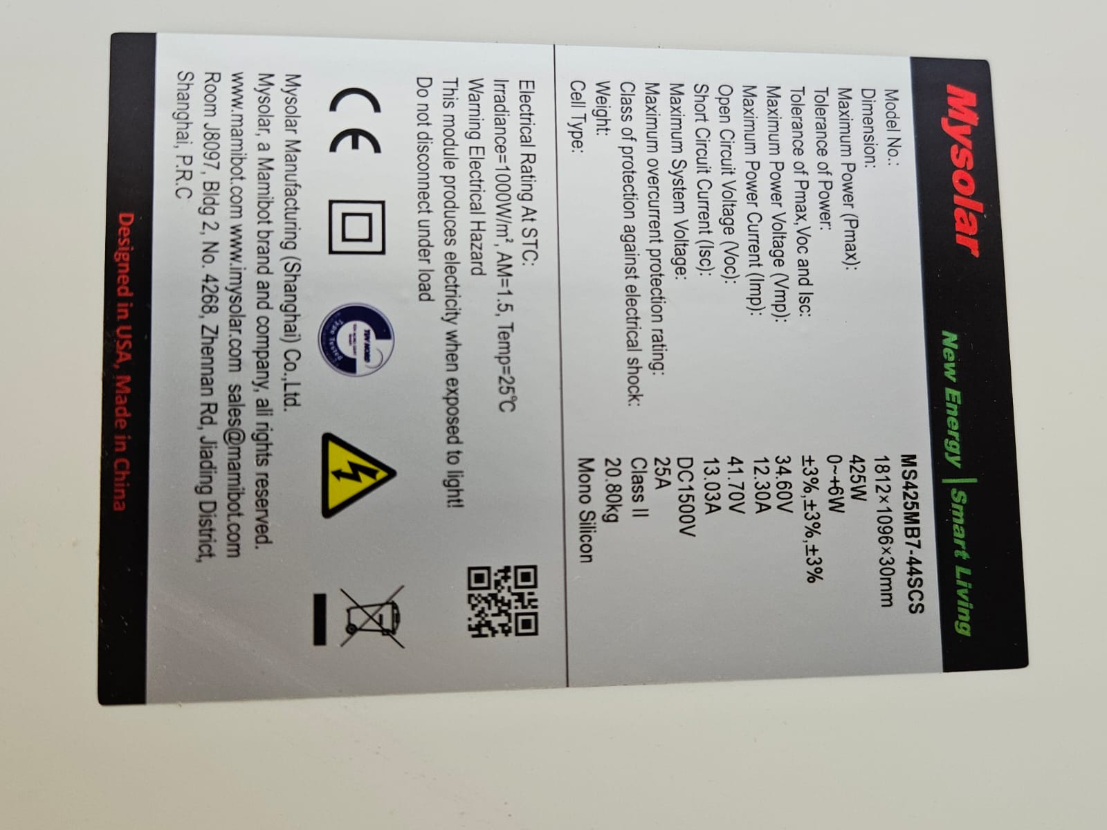 Pannelli fotovoltaici nuovi, potenza 0,425 Kw ciascuno in vendita - foto 2