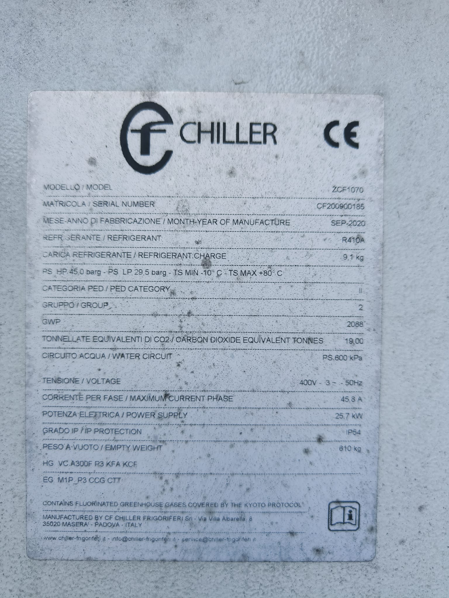 Chiller CF Frigoriferi Modello ZCF1070 in vendita - foto 1