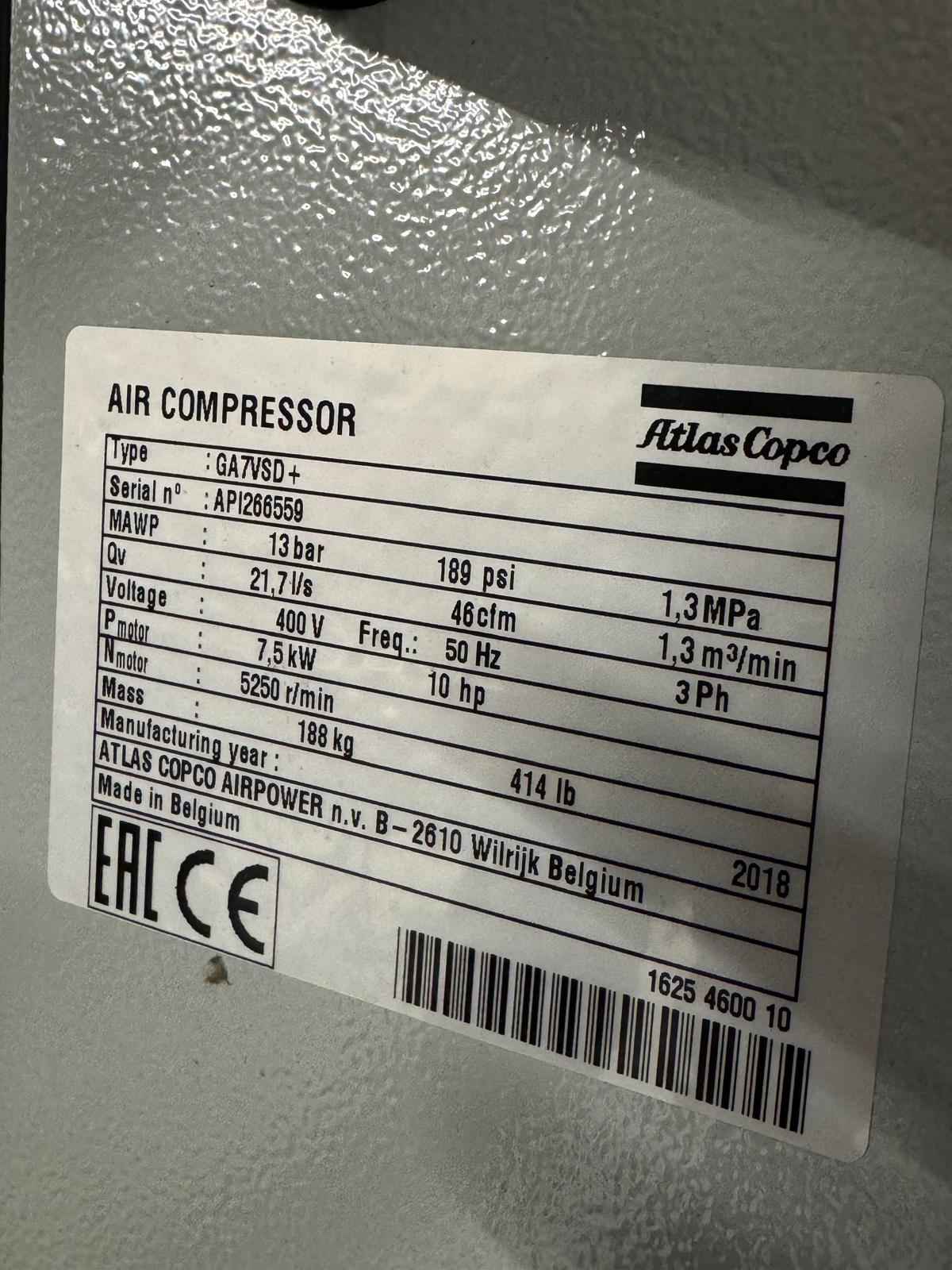 COMPRESSORE A VITE GA7VSD ATLAS COPCO in vendita - foto 2
