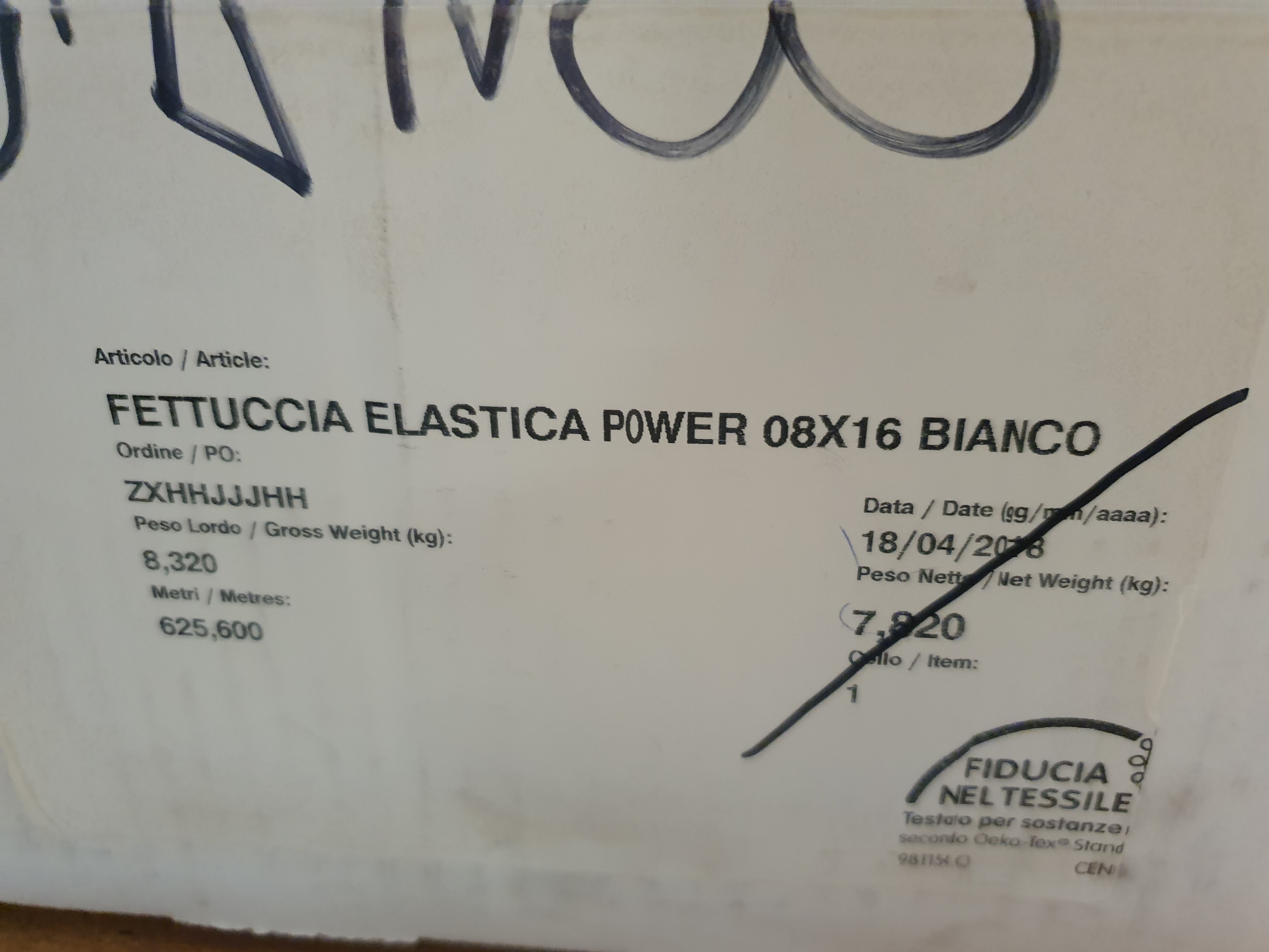 Fettuccia elastica POWER bianca 0.8X16 in vendita - foto 2