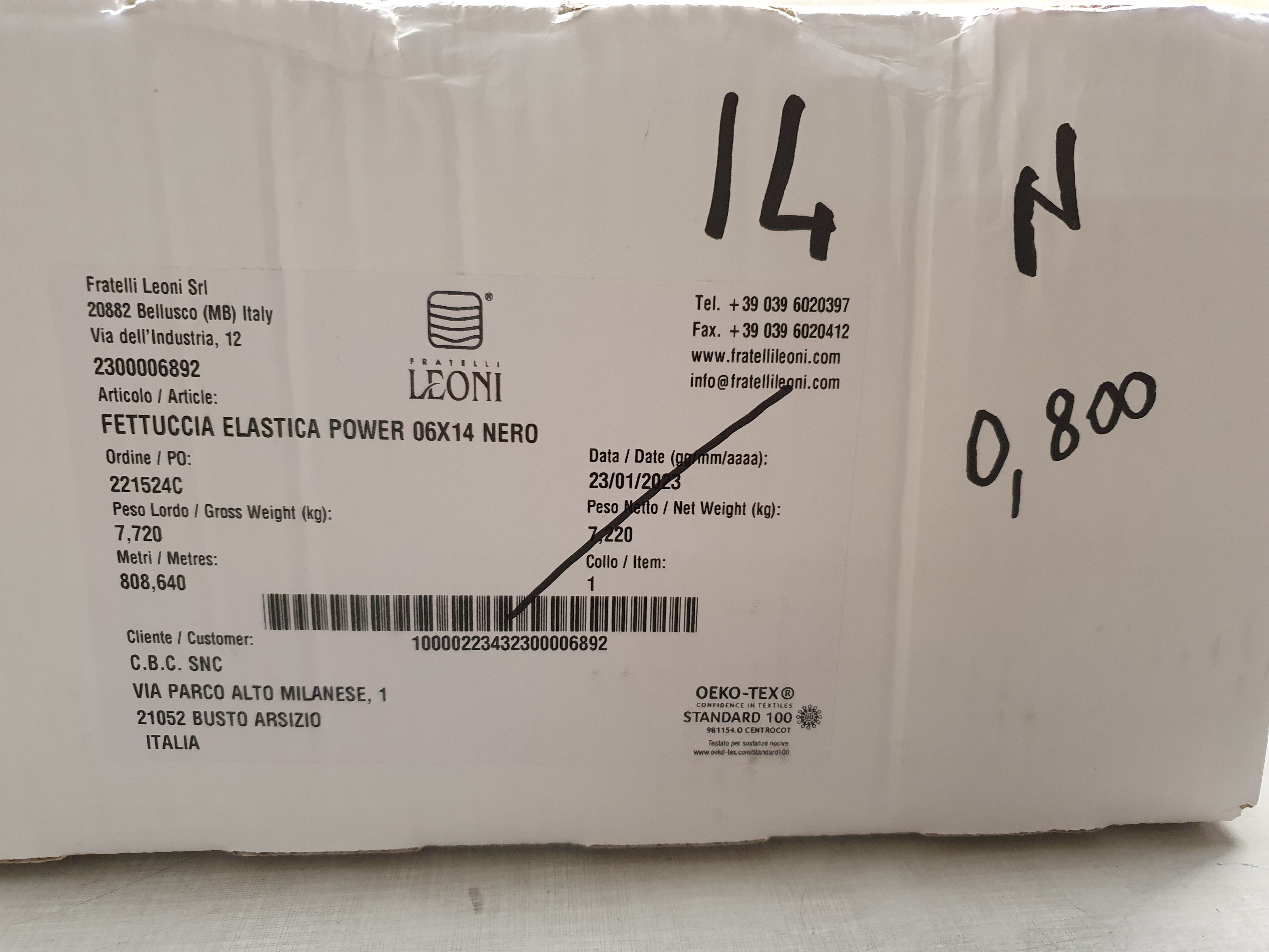 Fettuccia elastica POWER nera 0.6X14 in vendita - foto 2