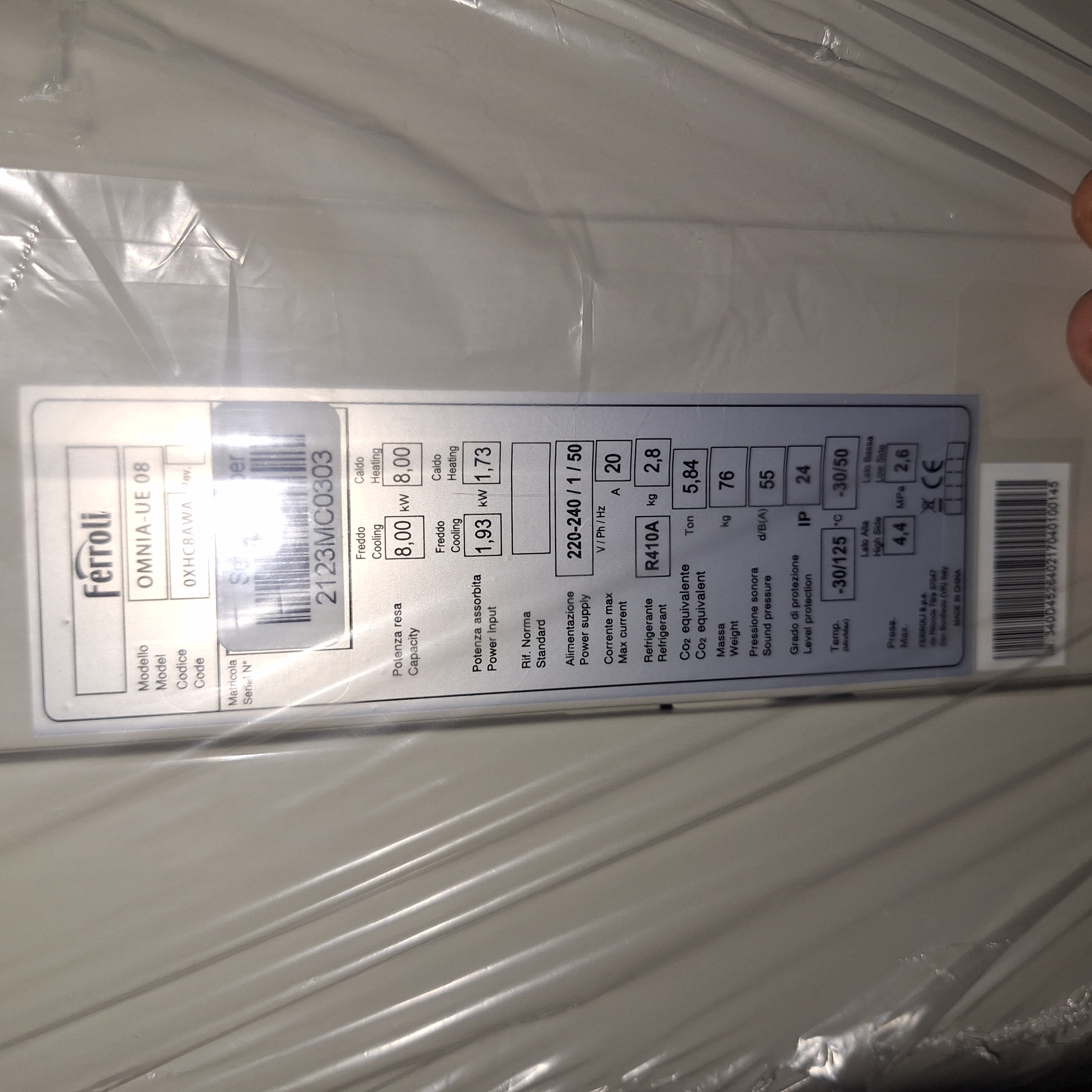Pompa di calore Ferolli Omnia UE-08 – 8 kW – NUOVA in vendita - foto 6