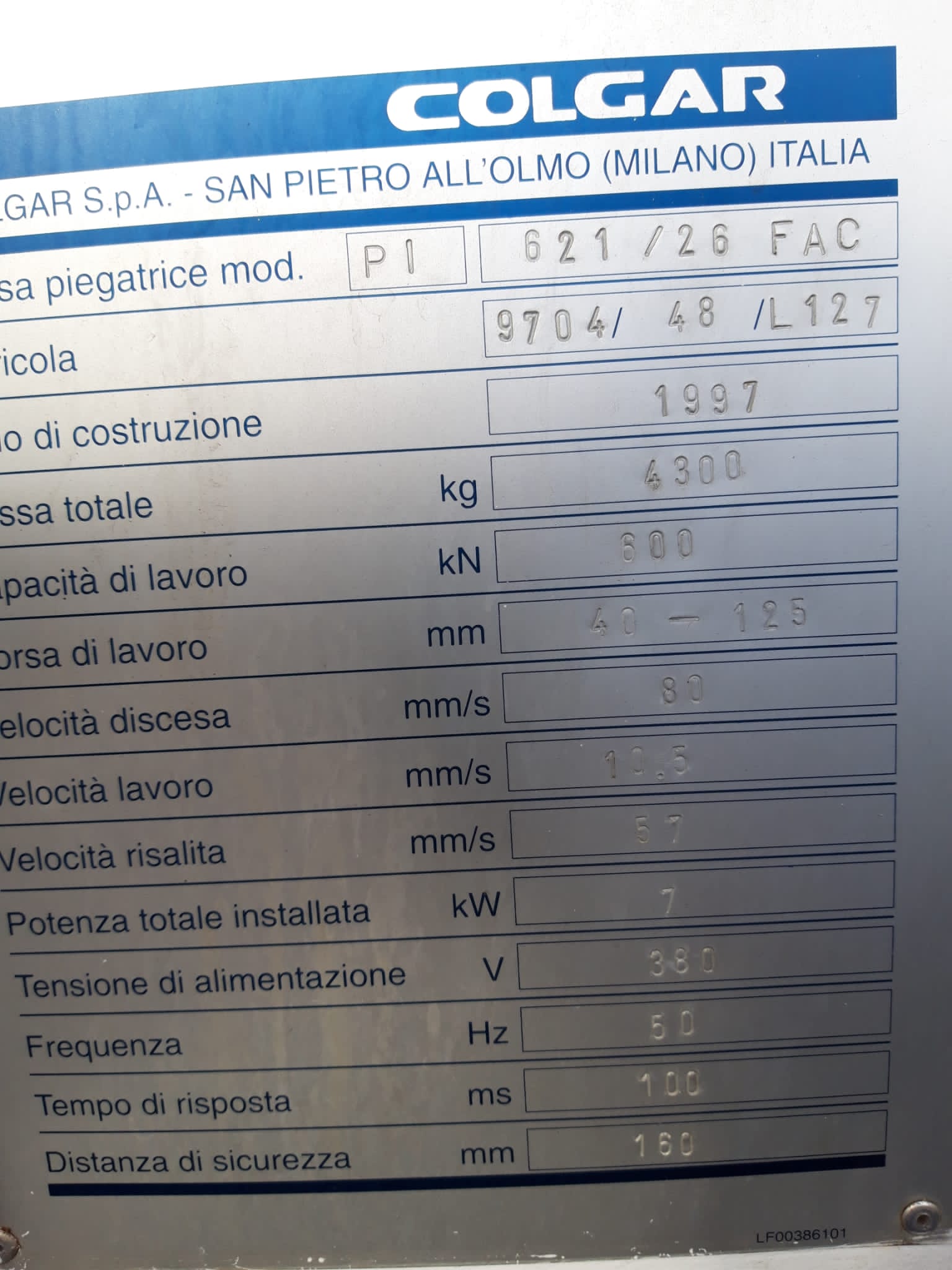 Piegatrice COLGAR 2509x60 Ton  in vendita - foto 2