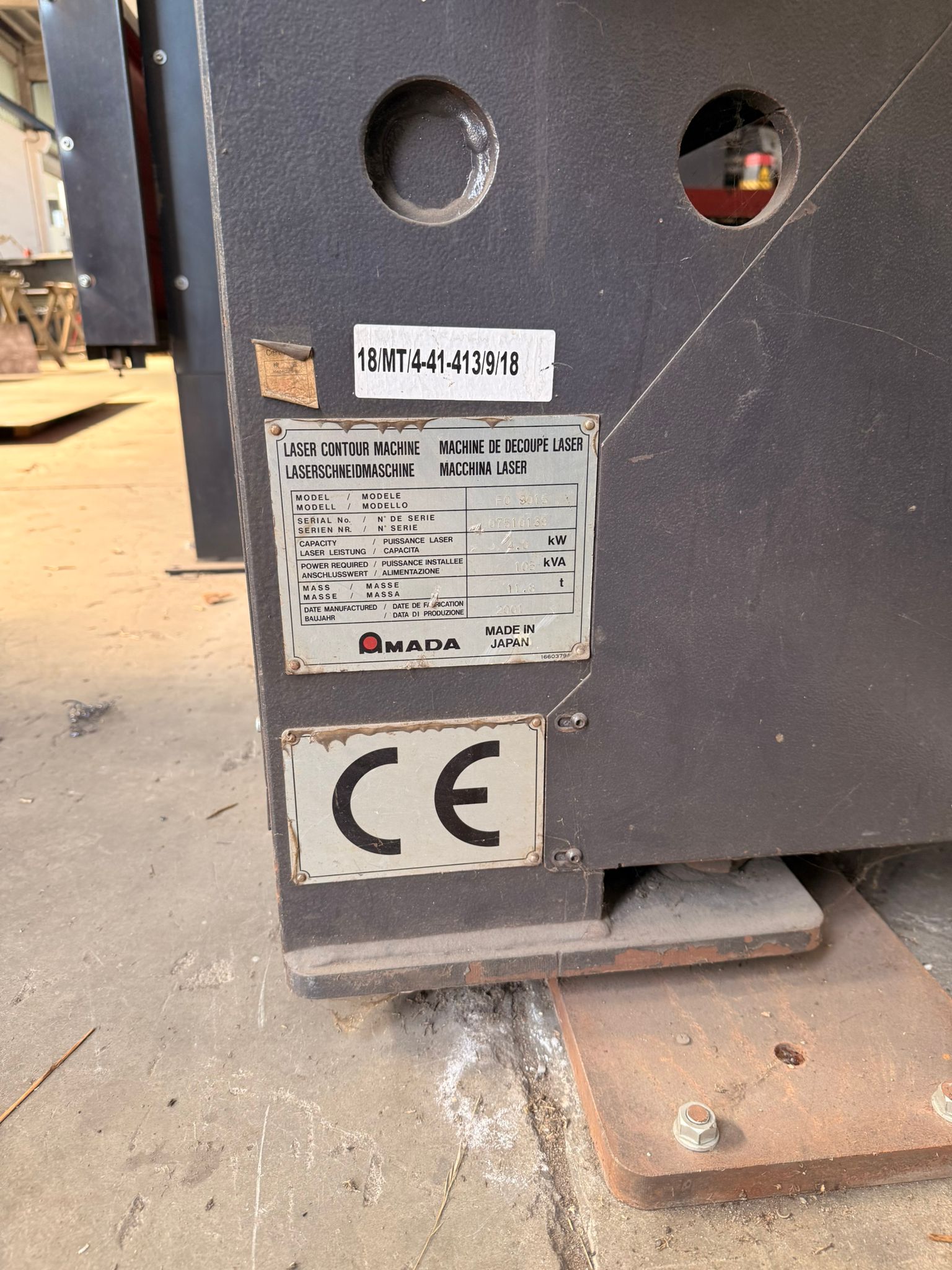 MACCHINA TAGLIO LASER Marca Amada  Mod. FO-3015 4kw. in vendita - foto 6