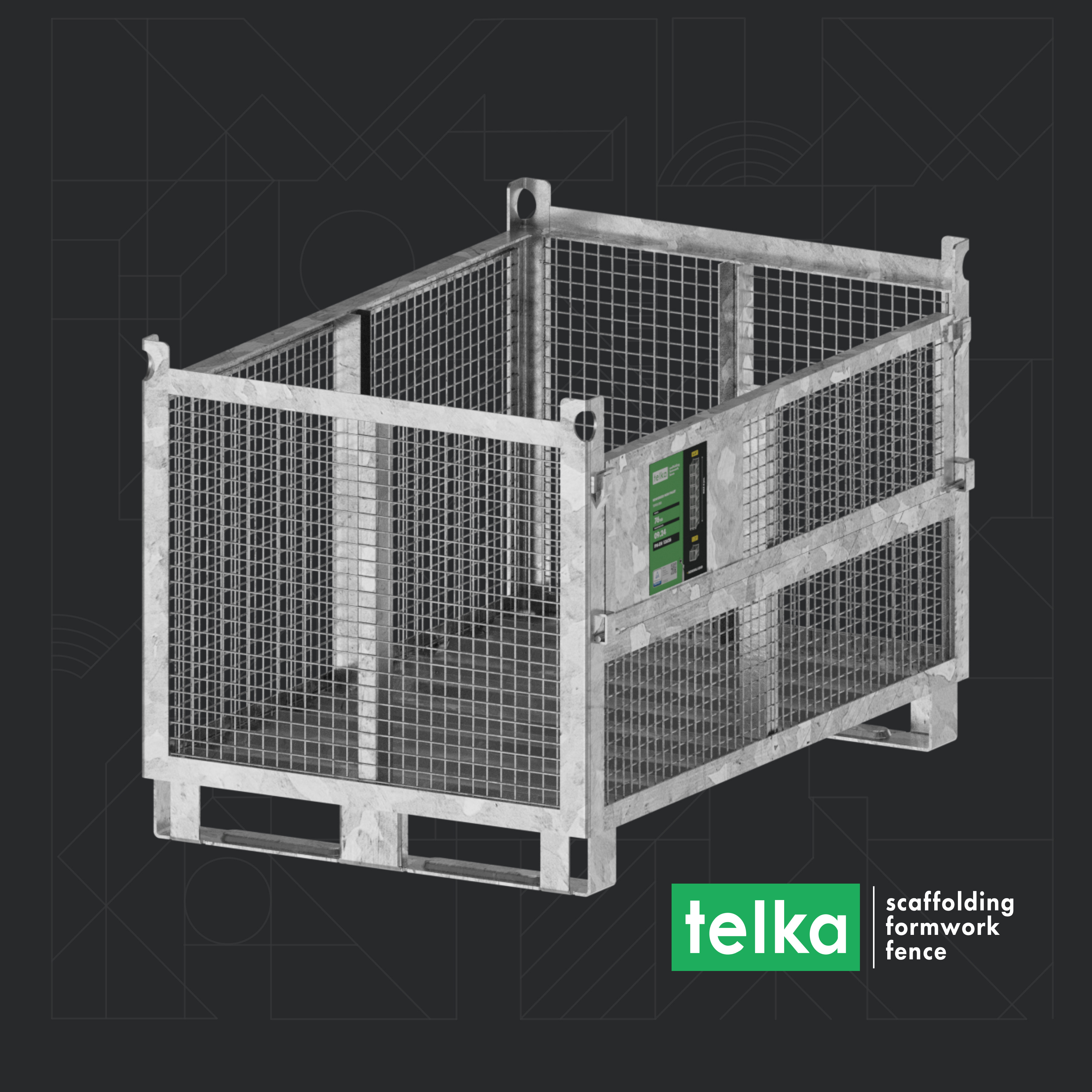 Telka Pallet in rete rinforzata 1200 x 800 x 800 mm in vendita - foto 1
