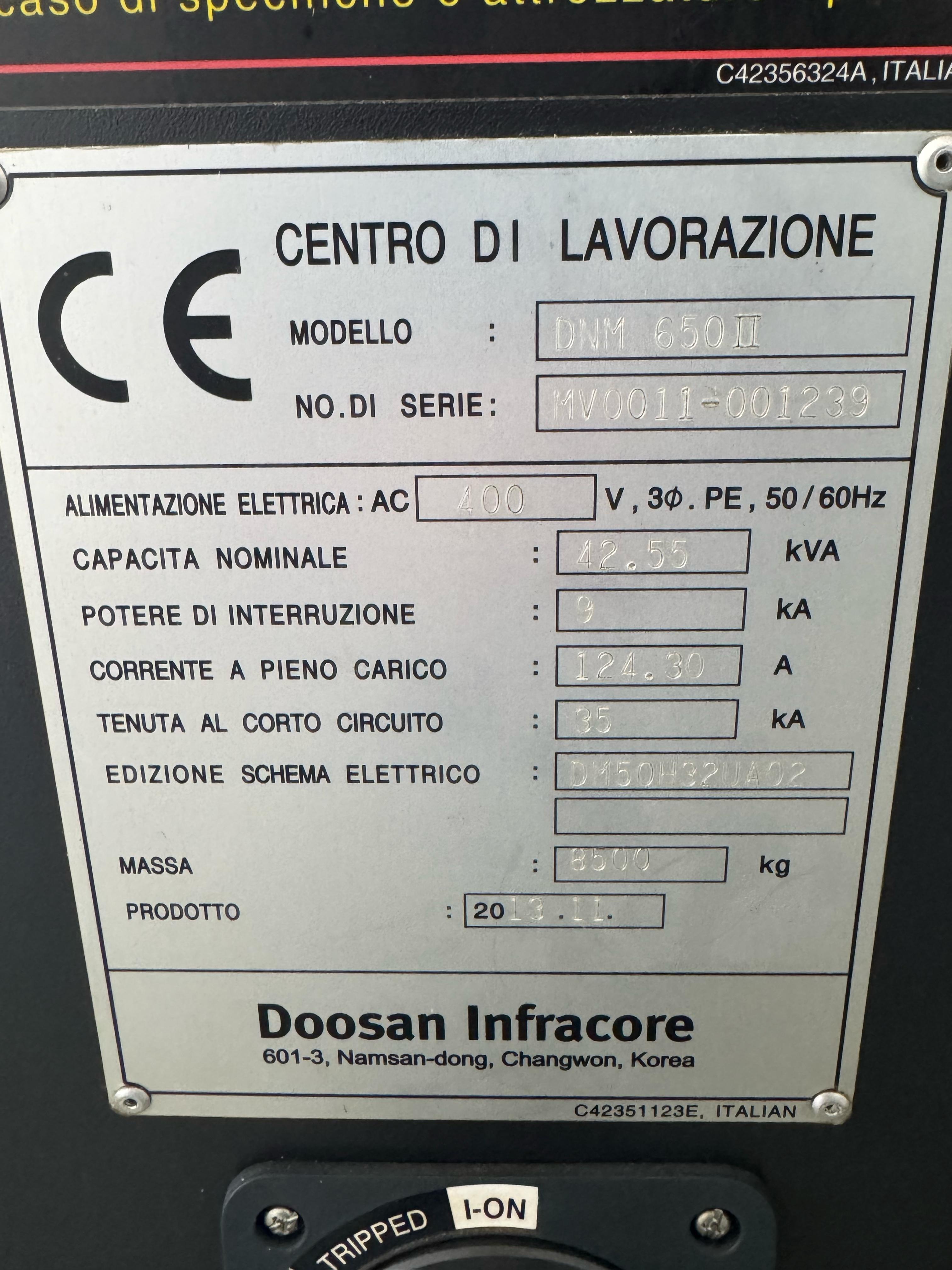 Centro di lavoro DOOSAN DNM 650 II | 1270x670x625 in vendita - foto 6