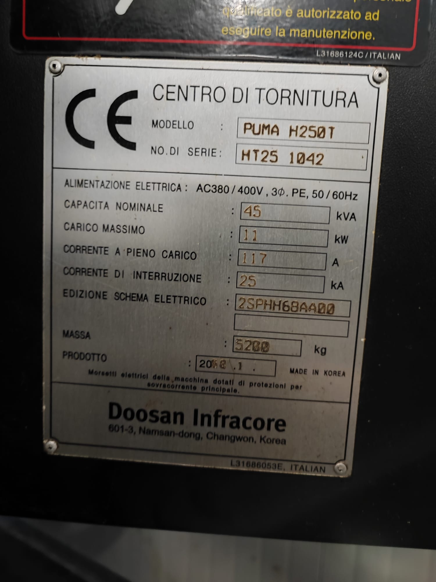Tornio bimandrino frontale DOOSAN PUMA H250T | Fanuc in vendita - foto 5