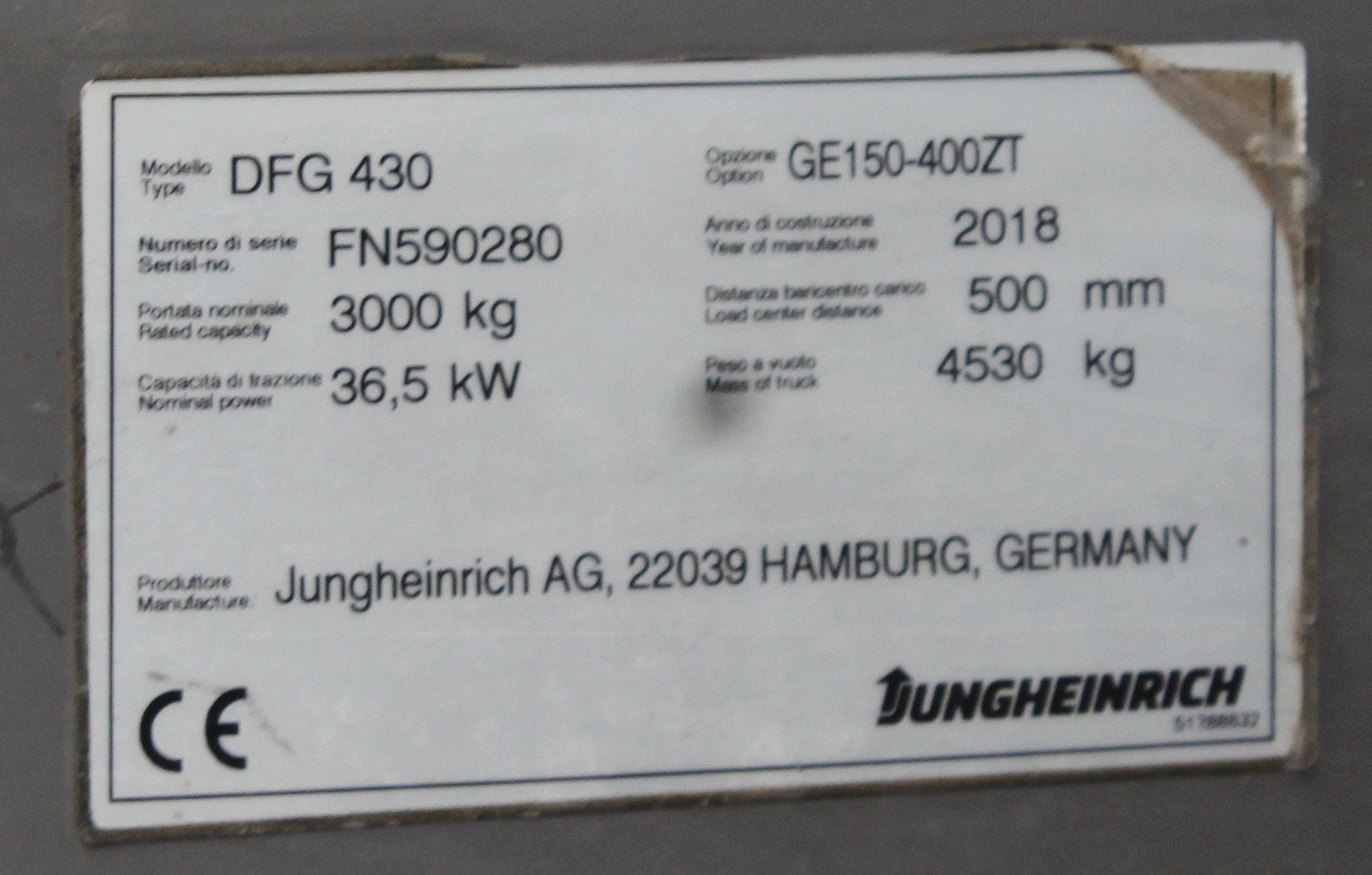 Carrello Frontale DIESEL JUNGHEINRICH - DFG 430 in vendita - foto 2