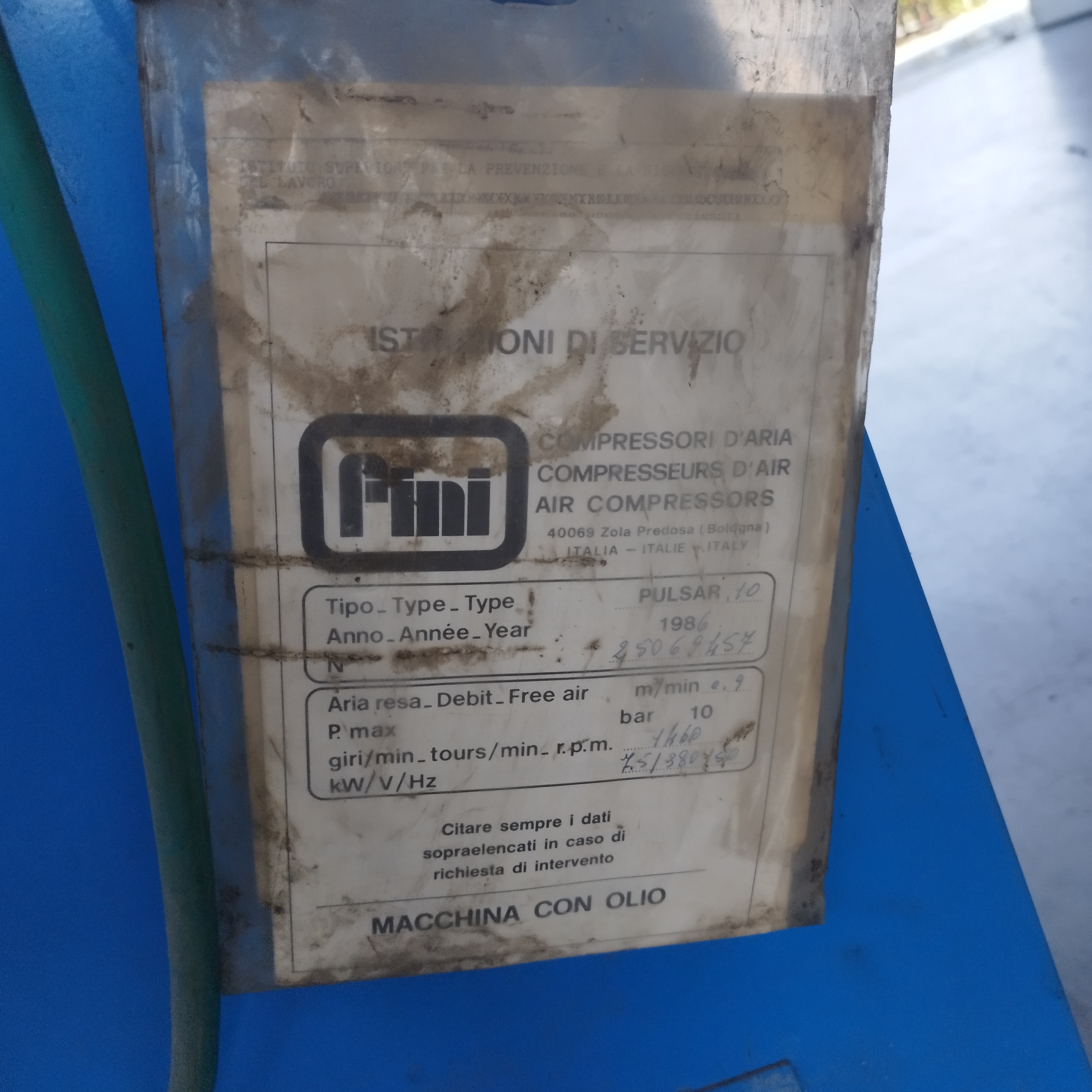 Compressore Aria Fini Silenziato 500 litri 1986 in vendita - foto 7