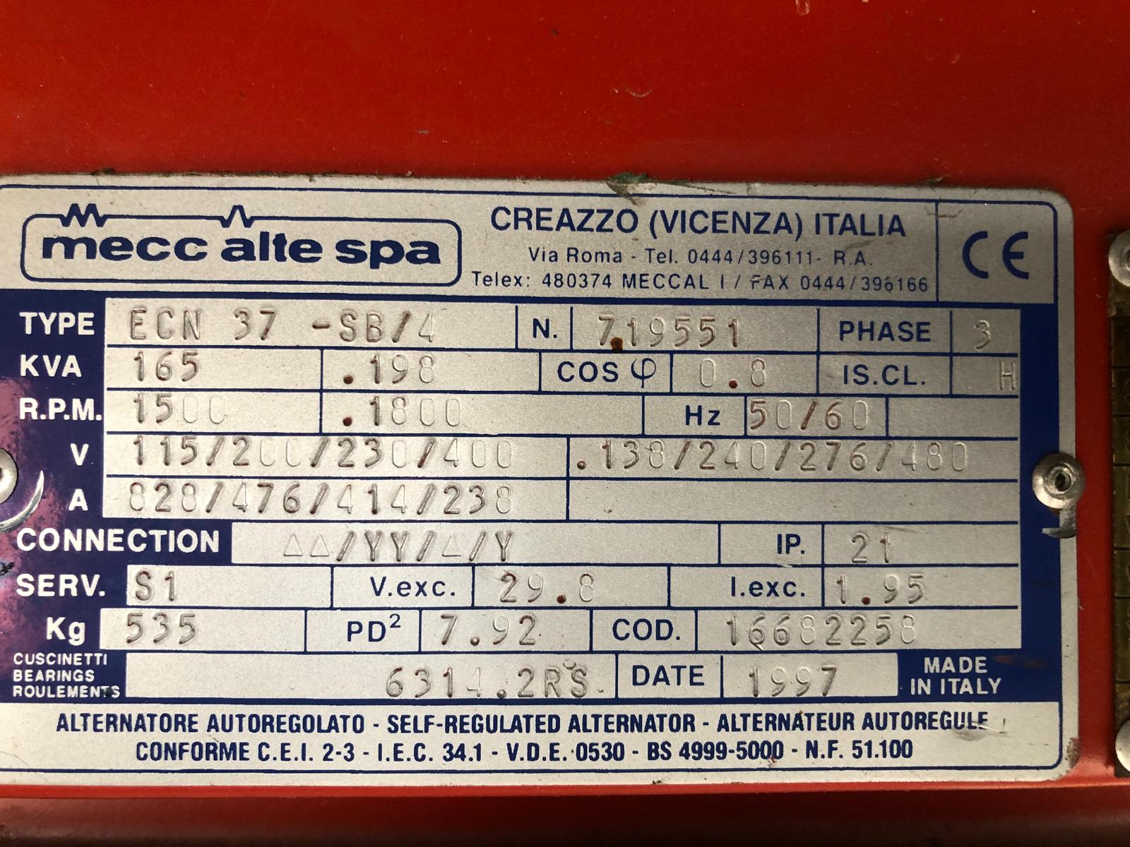 Gruppo elettrogeno usato – 180 kW – Marca PG in vendita - foto 7