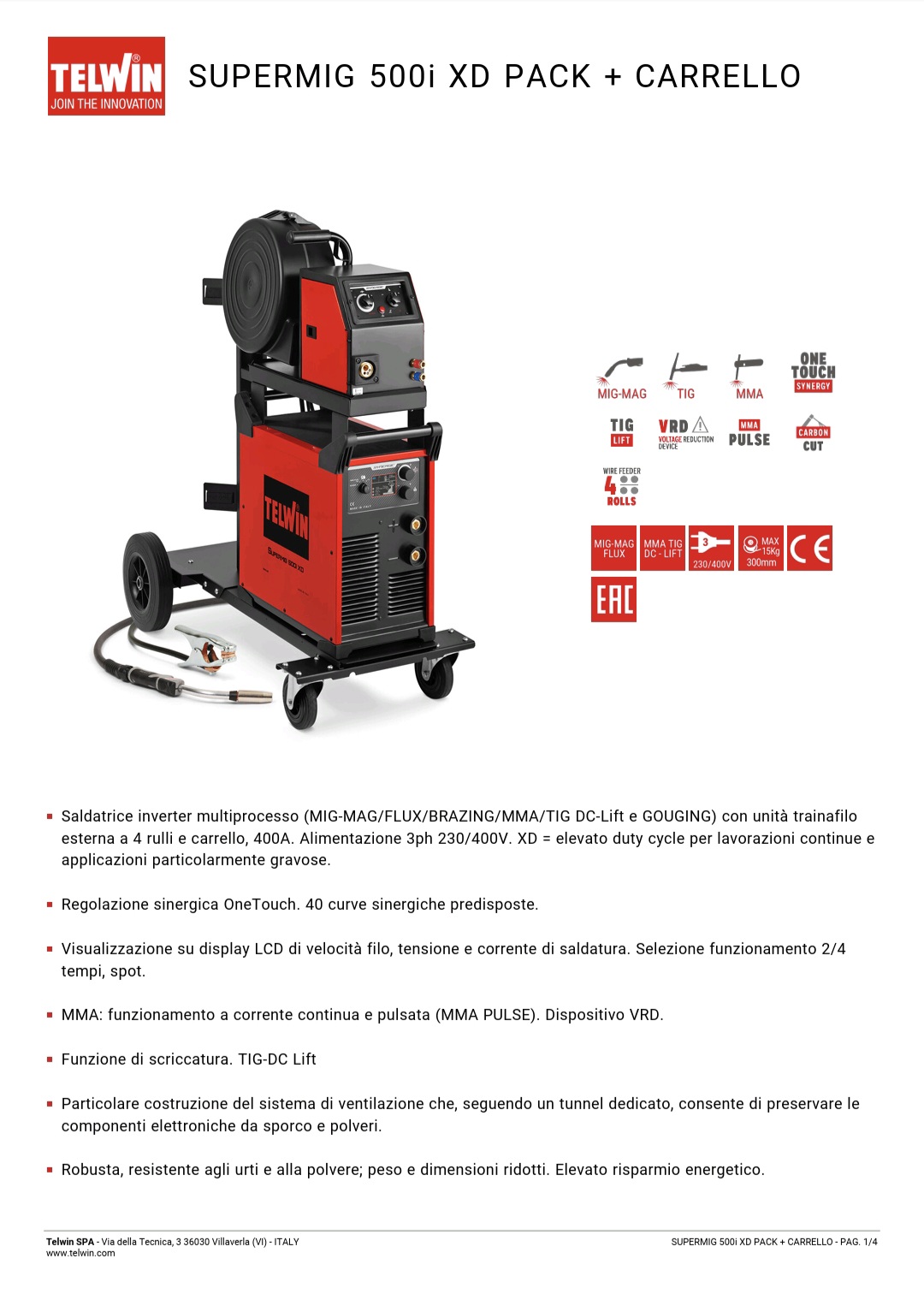 SALDATRICE NUOVA TELWIN SUPERMIG 500I XD in vendita - foto 5