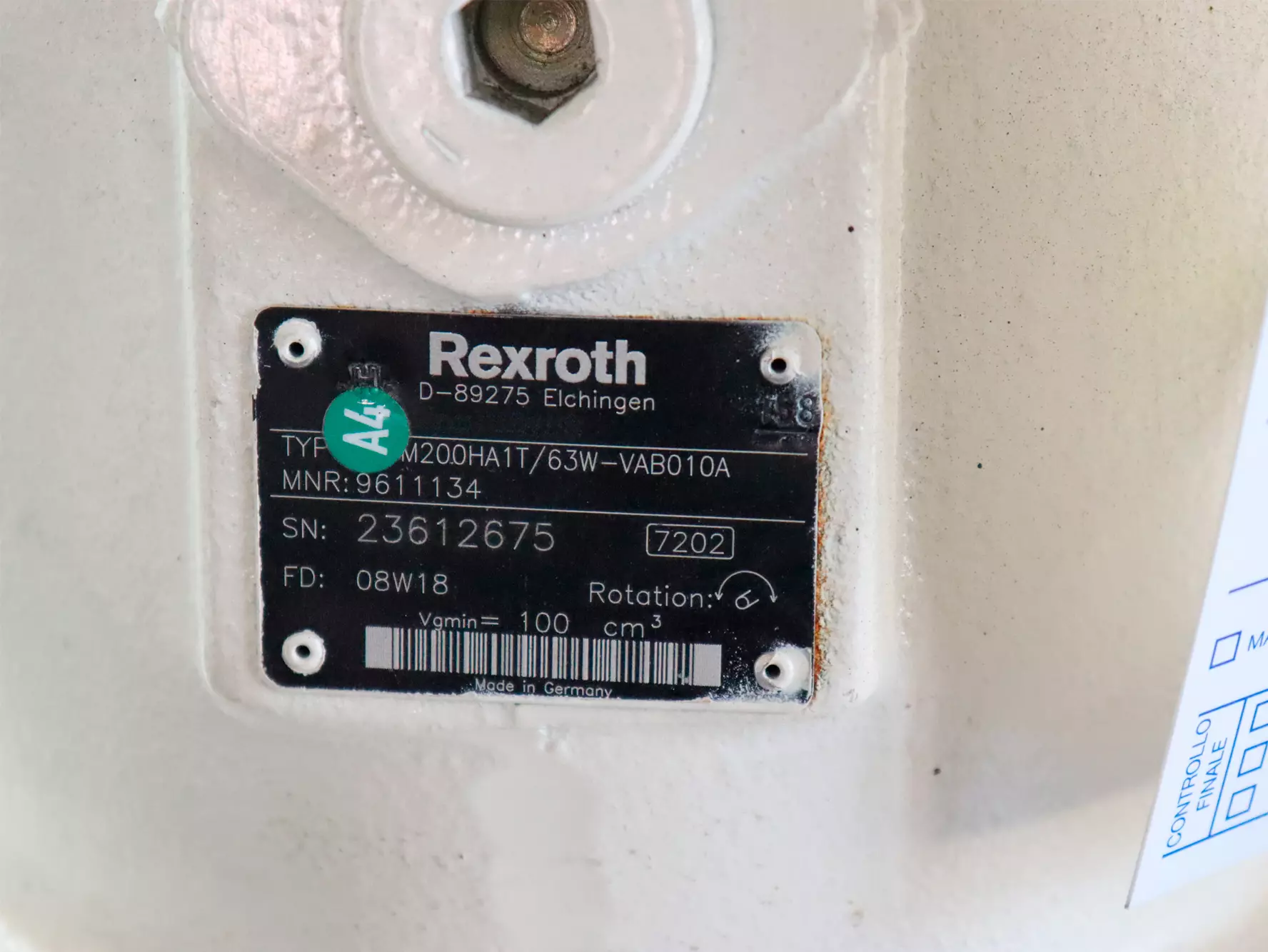 Motore oleodinamico Rexroth A6VM200HA1T/63W-VAB010A in vendita - foto 2