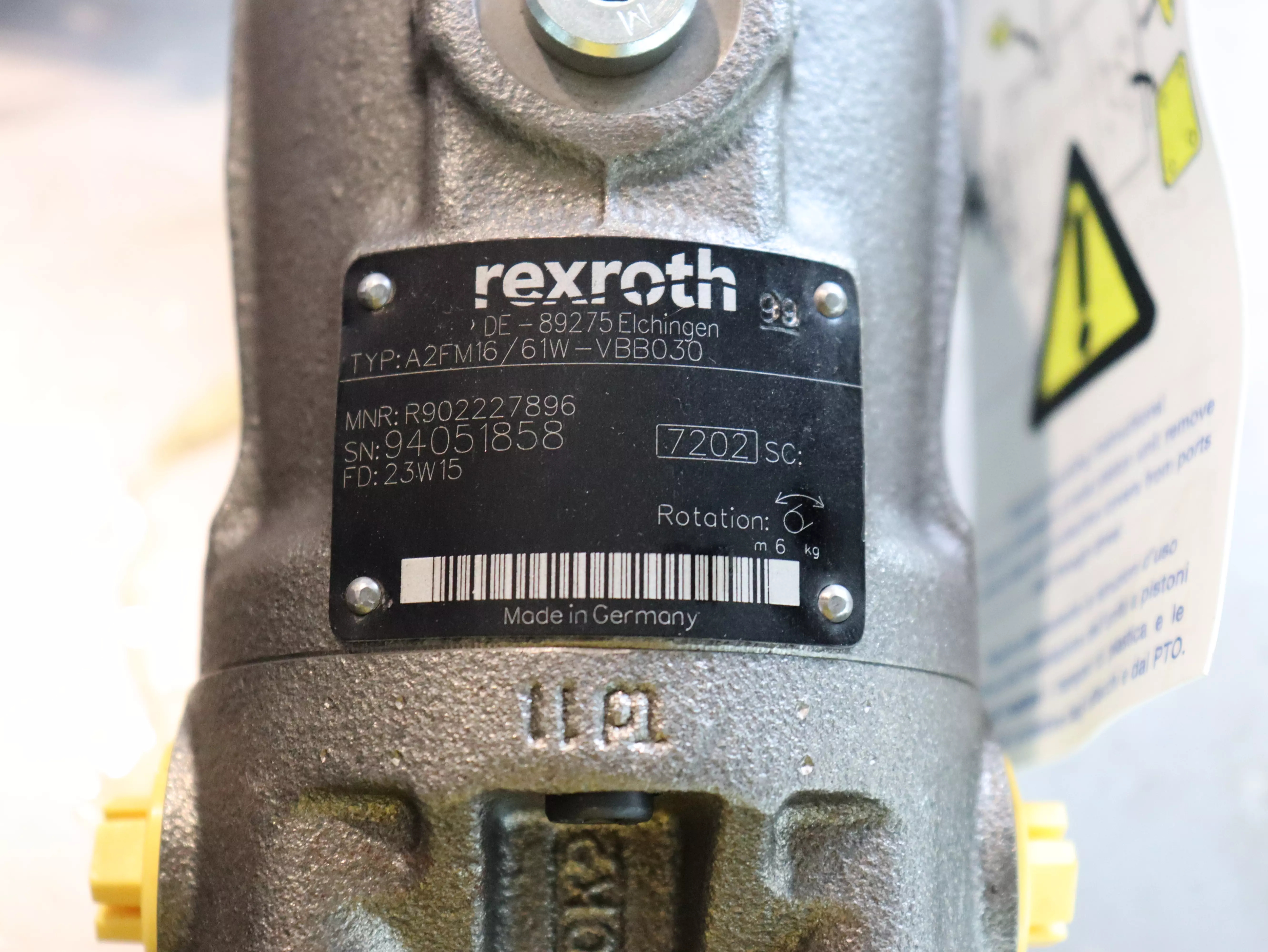 Motore oleodinamico Rexroth A2FM16/61W-VBB030 in vendita - foto 3