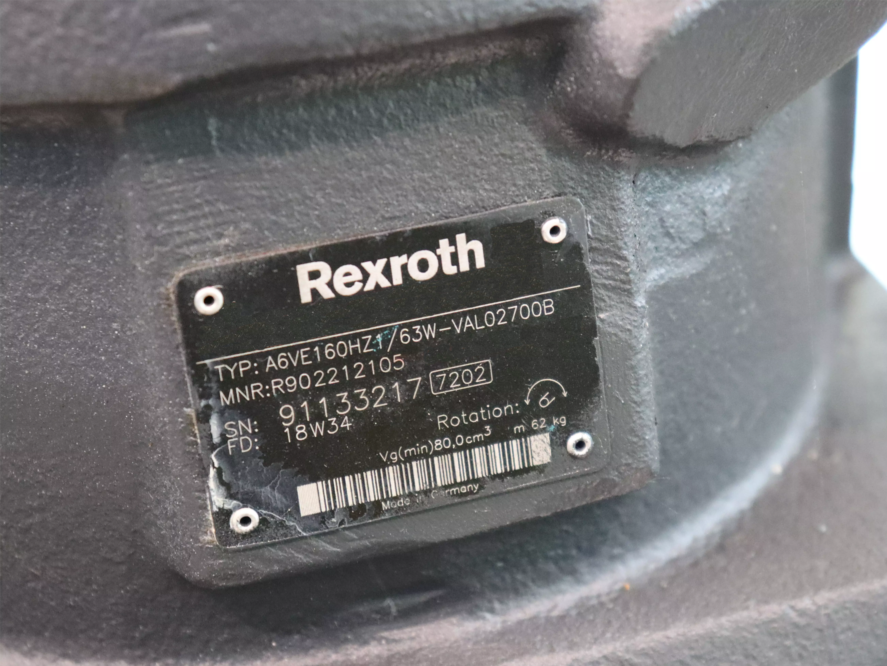 Motore Rexroth A6VE160HZ1/63W-VAL02700B in vendita - foto 4