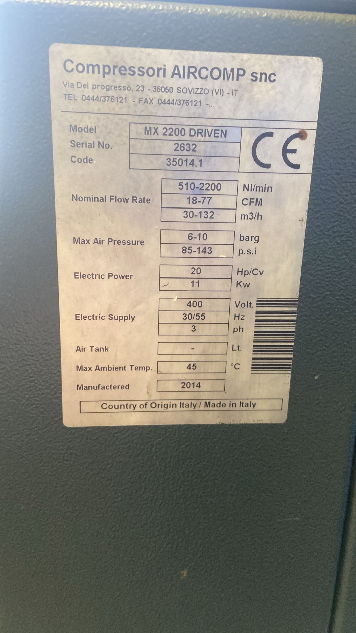 COMPRESSORE AIRCOMP DA REVISIONARE in vendita - foto 4