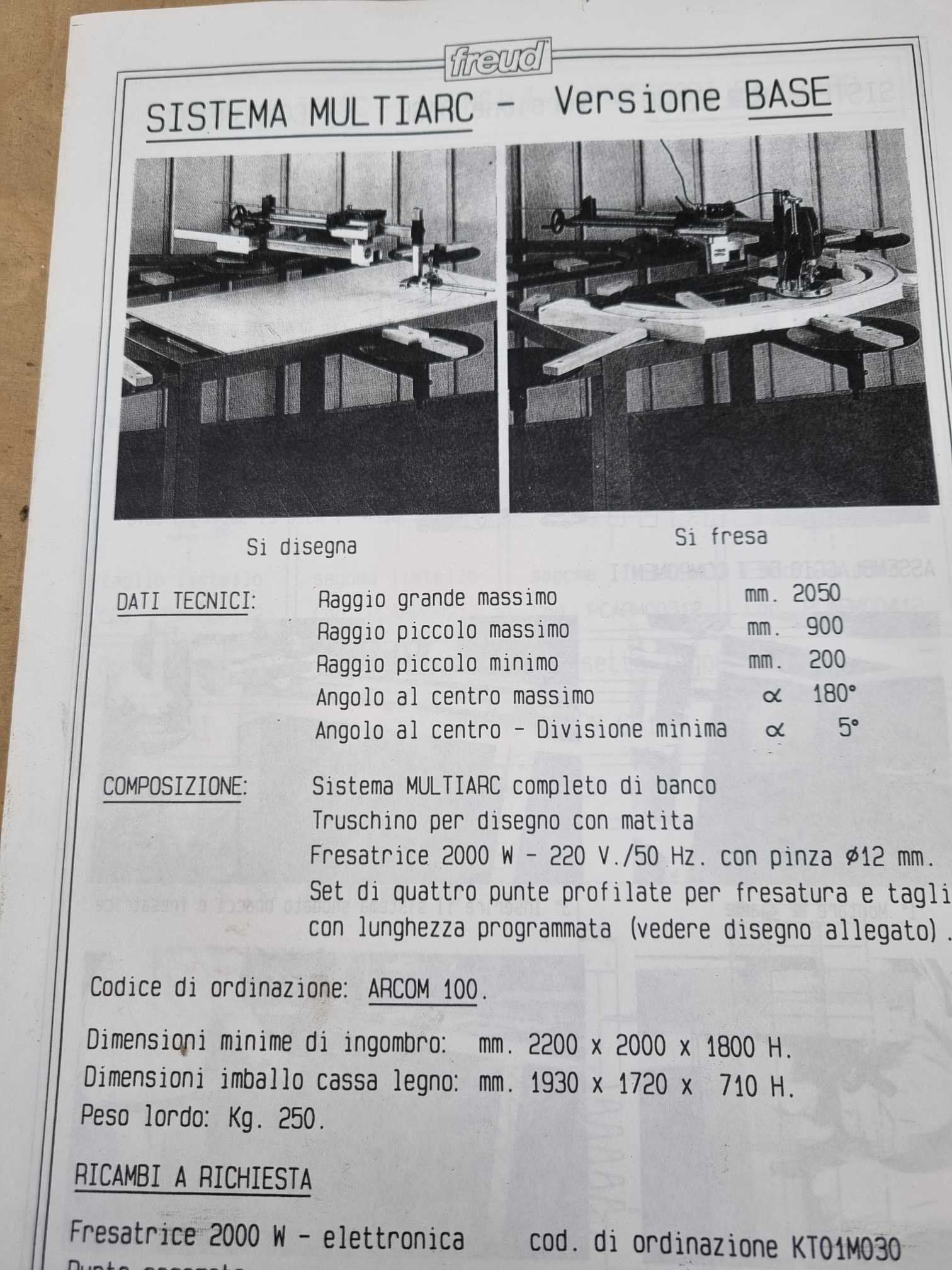 Fresatrice per tracciatura archi - FREUD MULTIARC  in vendita - foto 7