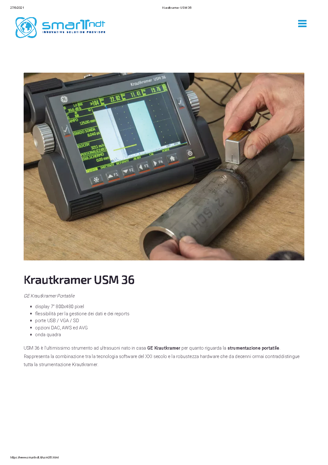 Rilevatore difetti a ultrasuoni Krautkramer USM 36 in vendita - foto 2