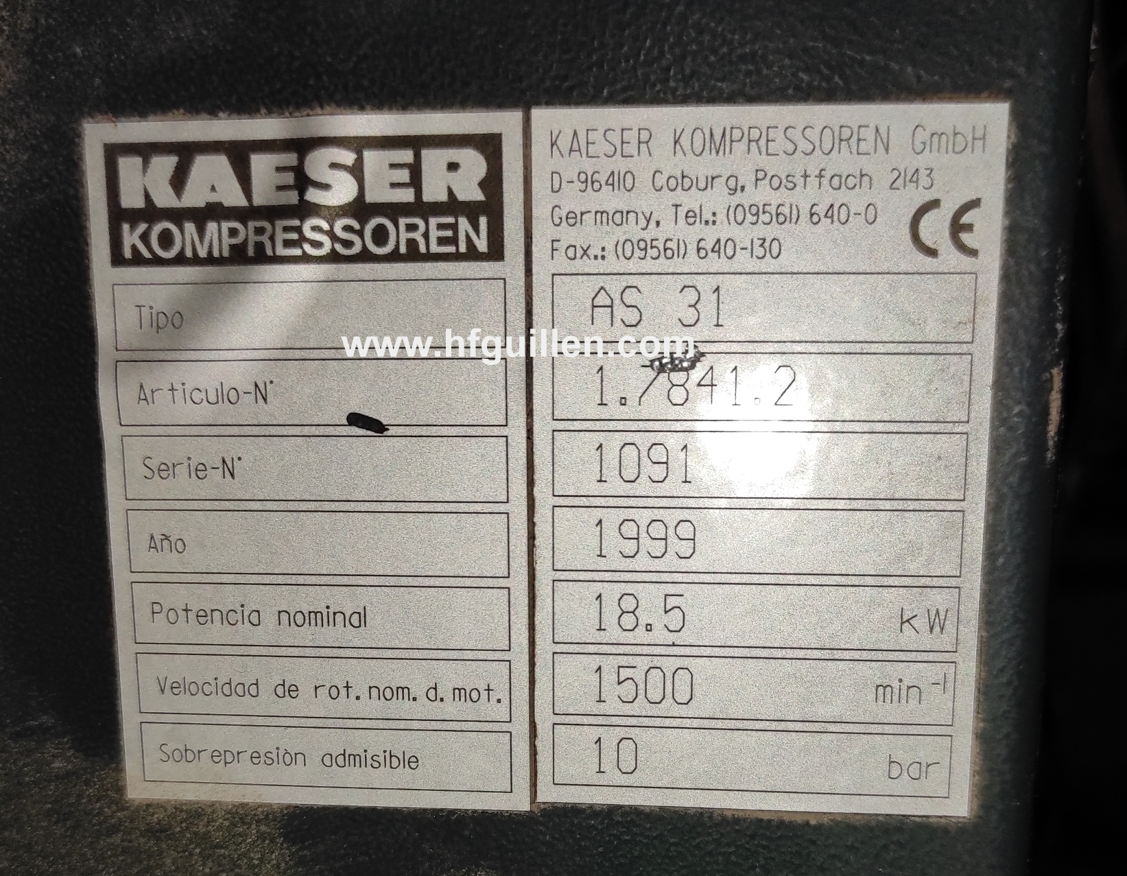 COMPRESSORE A VITE KAESER AS 31 in vendita - foto 4