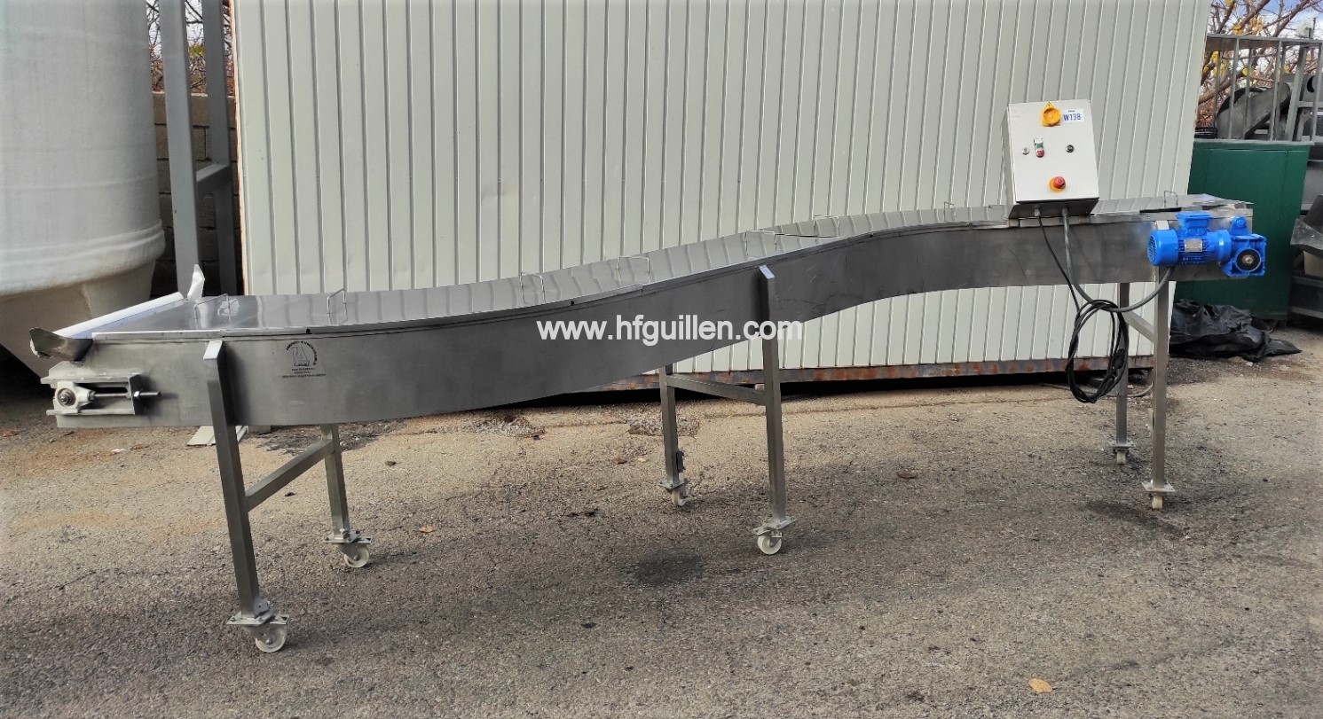 REF-2394 NASTRO TRASPORTATORE A DOPPIA CURVA INOX in vendita - foto 3