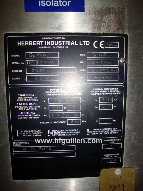 REF-1051 SELEZIONATRICE PONDERALE HERBERT in vendita - foto 8