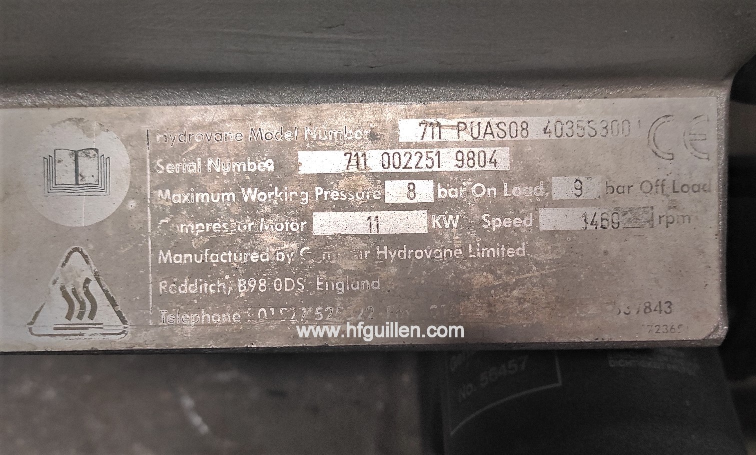 REF-1866 COMPRESSORE ARIA ROTATIVO A PALETTE HYDROVANE in vendita - foto 5