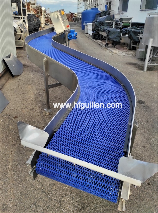 REF-2394 NASTRO TRASPORTATORE A DOPPIA CURVA INOX in vendita - foto 2