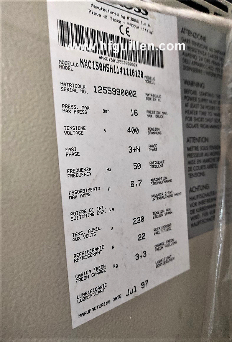 REF-2356 ESSICCATORE FRIGORIFERO ARIA COMPRESSA HIROSS in vendita - foto 4