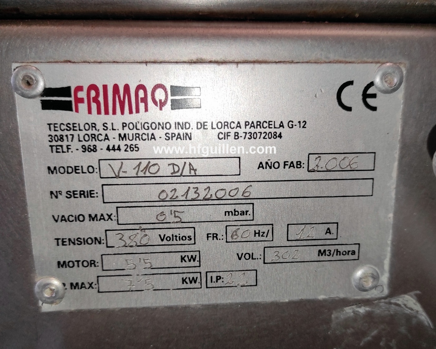 REF-1682 MACCHINA SOTTOVUOTO FRIMAQ V-110 in vendita - foto 6
