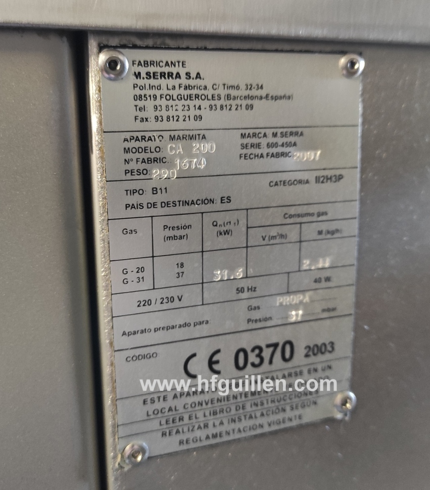 PENTOLA PROFESSIONALE A GAS M. SERRA CA-200 in vendita - foto 9