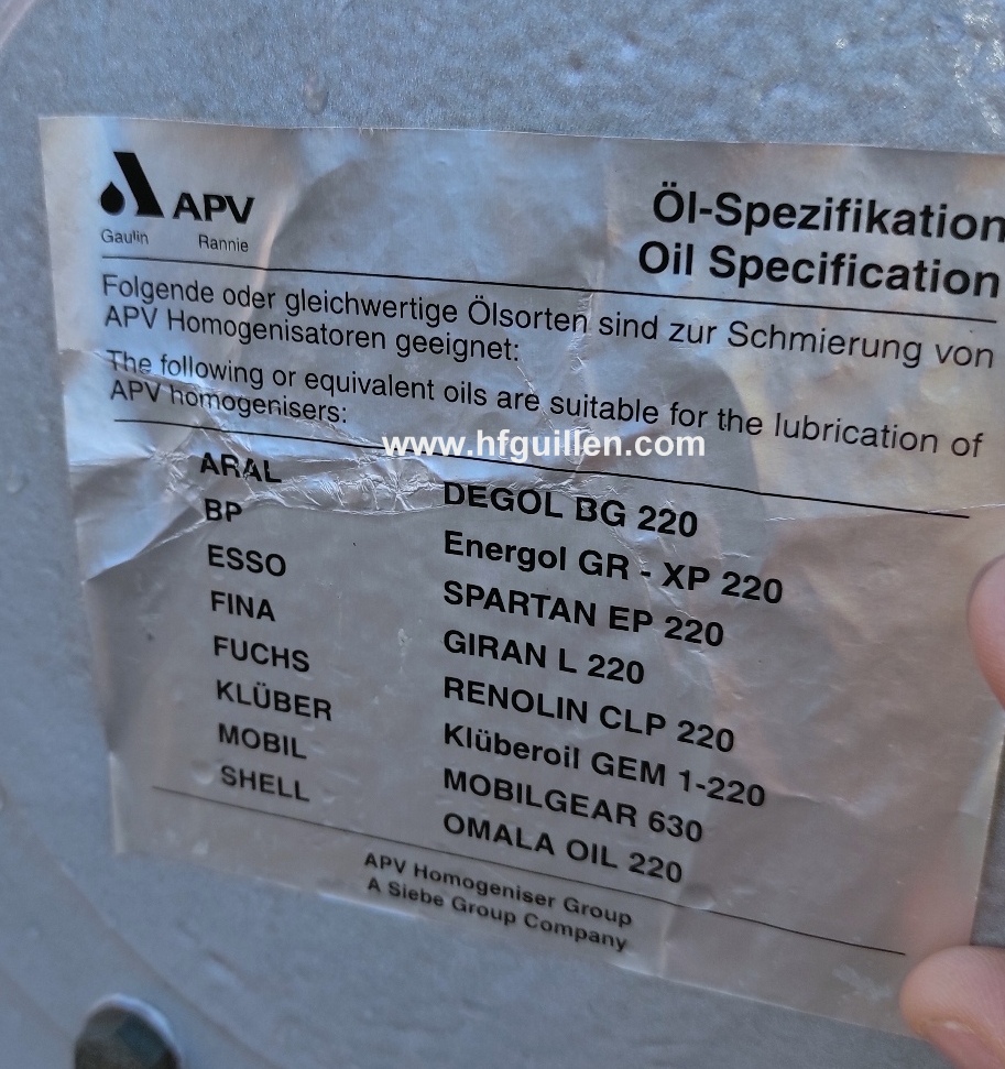 OMOGENEIZZATORE APV GAULIN 15-3.0 B DA 1.000 LITRI/ORA in vendita - foto 11