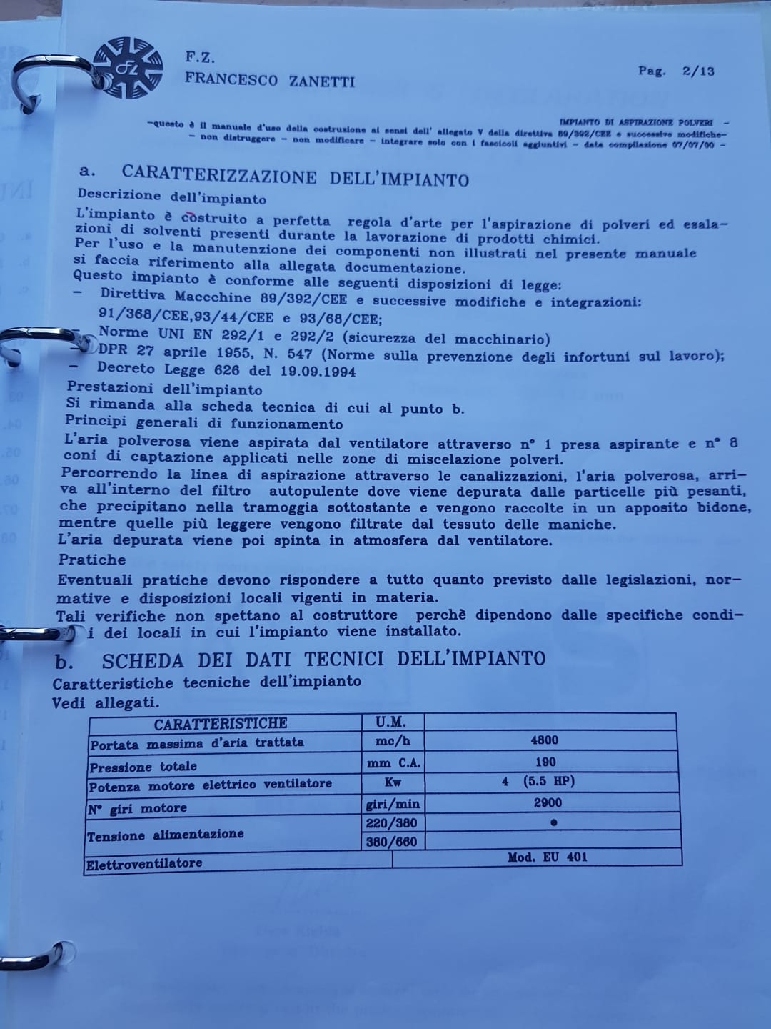 Impianto aspirazione polveri - marca F.Z. in vendita - foto 3