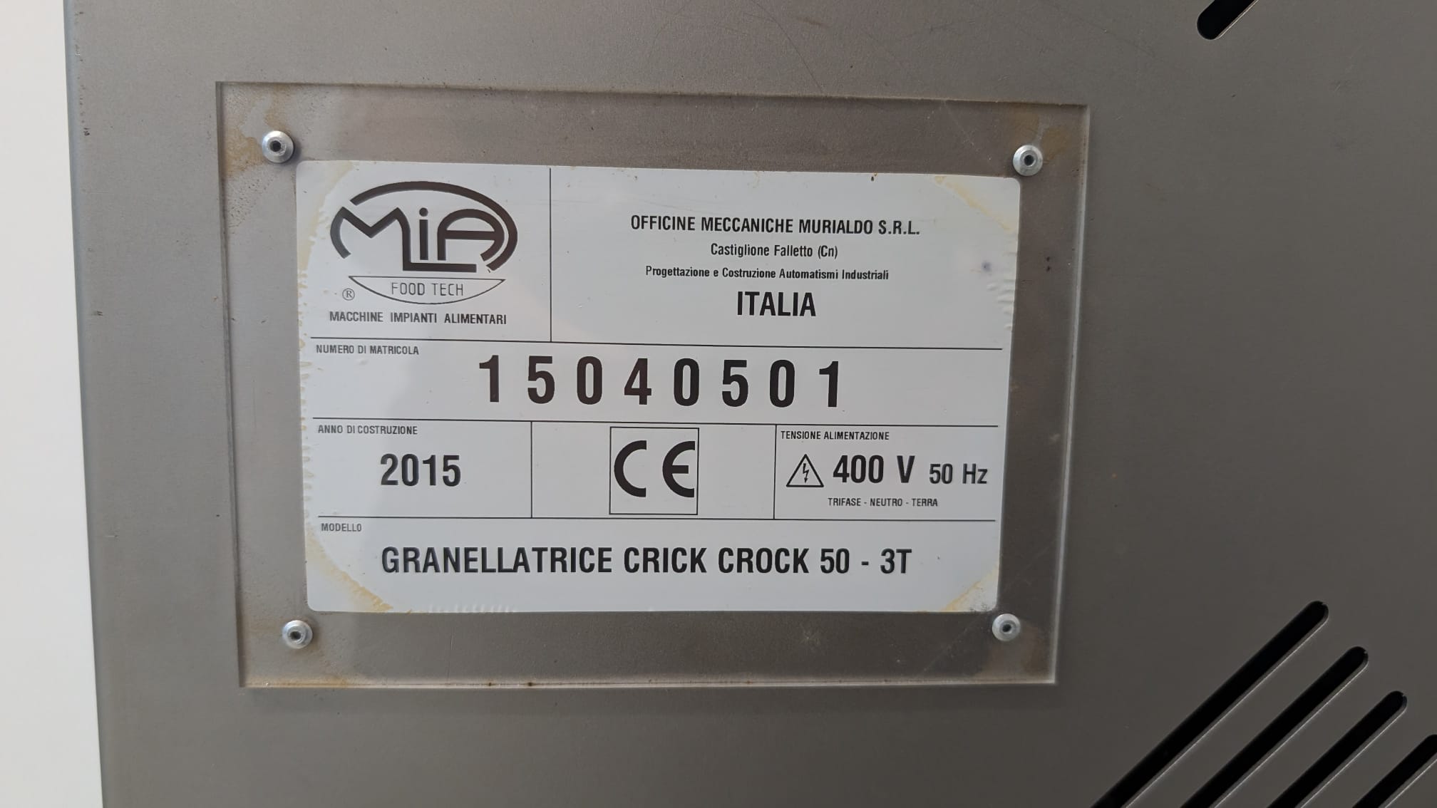 Granellatrice MIAFood Crick Crock 50-3T 2015 uso minimo in vendita - foto 3