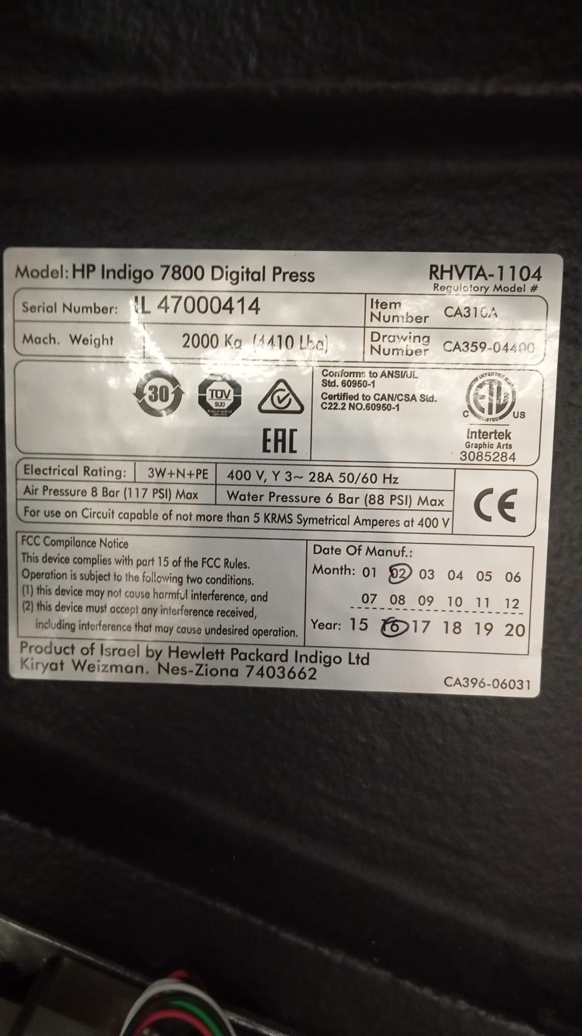 HP INDIGO 7800 DIGITAL PRESS    in vendita - foto 6