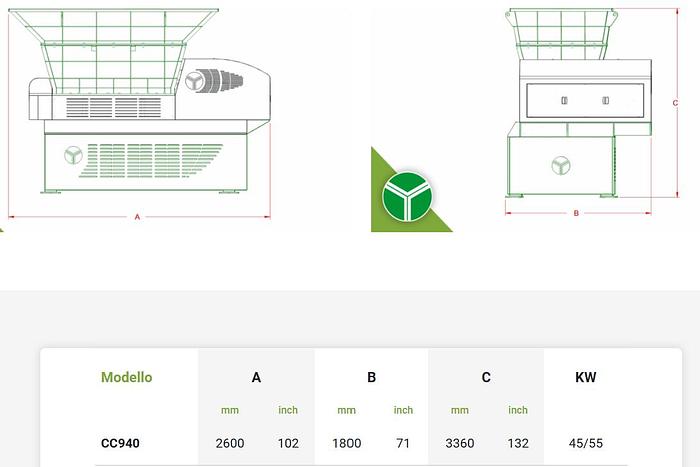 2005 Trituratore, cesoia continua TECNOFER CC 940 E in vendita - foto 8