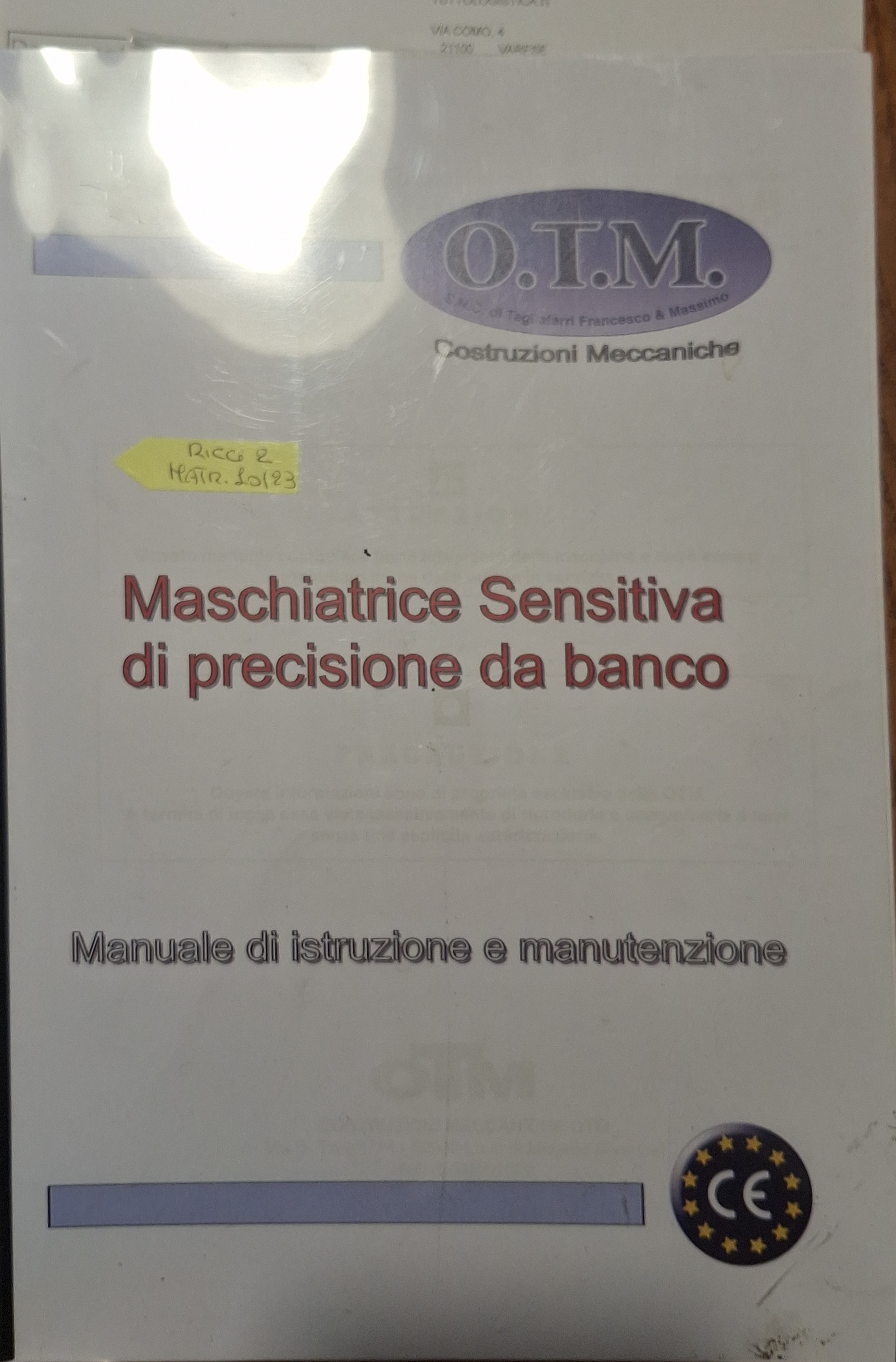Maschiatrice O.T.M  M6 sensitiva di precisione da banco in vendita - foto 6