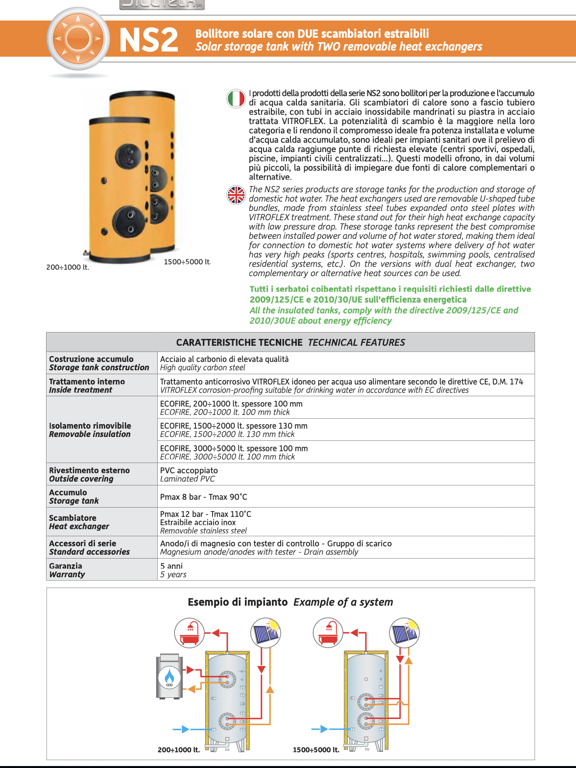 BOILER SICC NS2 solare con due scambiatori estraibili  in vendita - foto 4
