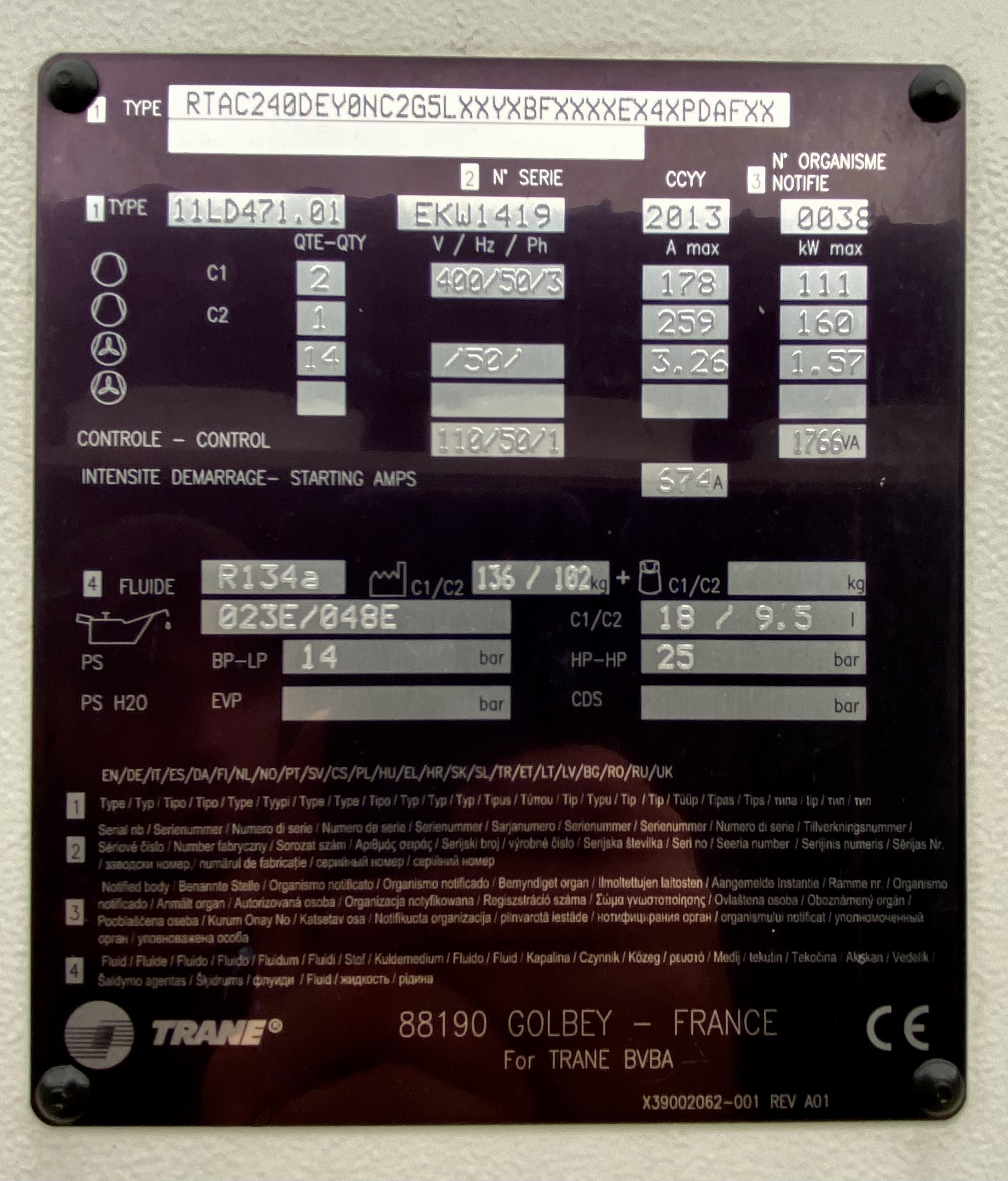 Chiller usato TRANE RTAC240 (860kW) in vendita - foto 5